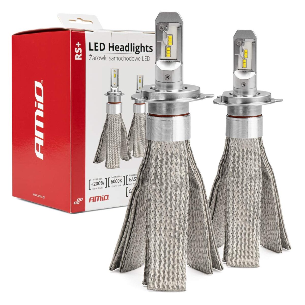 H4 RS+ SERIES 12-36V 50W 6000K 3500lm +200% LED CAN-BUS (ΨΥΚΤΡΑ ΛΕΠΙΔΕΣ ΦΤΕΡΟΥ)​ AMIO - 2 ΤΕΜ. - Image 1