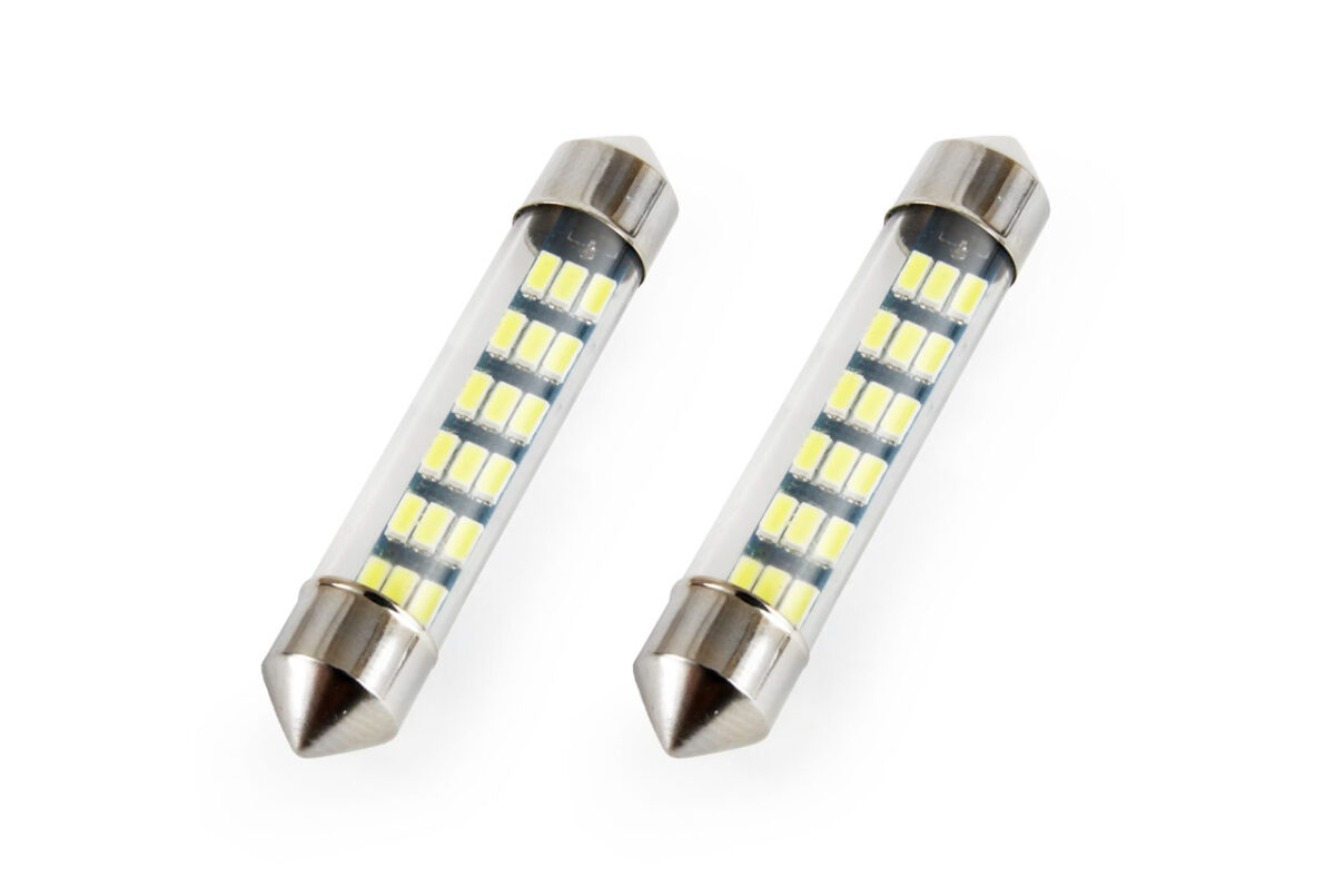 ΛΑΜΠΑΚΙΑ ΠΛΑΦΟΝΙΕΡΑΣ STANDARD FESTOON C5W 41mm - 12V - 0,7W - 5600K - 18LED (ΛΕΥΚΟ/ΨΥΧΡΟ) AMiO - 2 ΤΕΜ. - Image 1