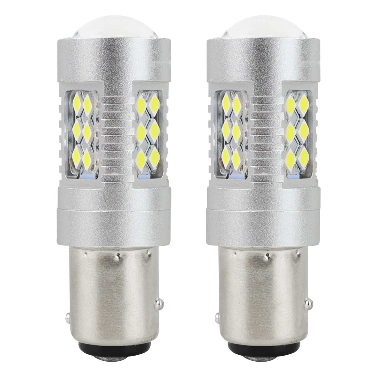 P21/5W BA15d 12/24V 24xSMD 3030 6.000K LED CAN-BUS 15SMD 2835 AMIO -2 ΤΕΜ. - Image 1