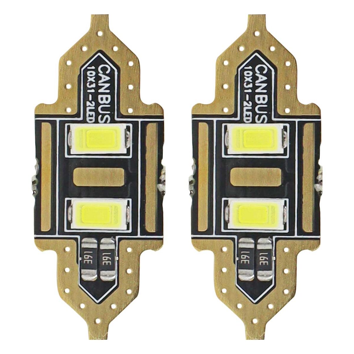 ΛΑΜΠΑΚΙΑ ΠΛΑΦΟΝΙΕΡΑΣ 31mm 12V 5.600K 2xSMD 5730 LED AMIO - 2 ΤΕΜ. - Image 1