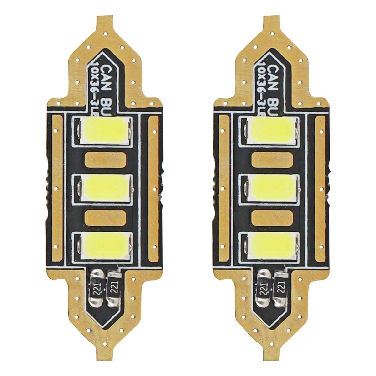 ΛΑΜΠΑΚΙΑ ΠΛΑΦΟΝΙΕΡΑΣ 36mm 12V 5.600K 3xSMD 5730 LED AMIO - 2 ΤΕΜ. - Image 1