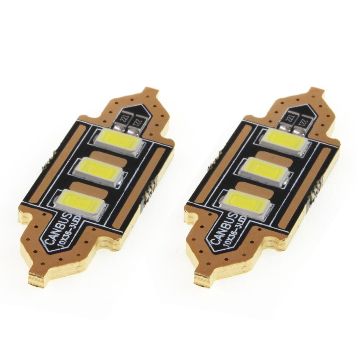 ΛΑΜΠΑΚΙΑ ΠΛΑΦΟΝΙΕΡΑΣ 36mm 12V 5.600K 3xSMD 5730 LED AMIO - 2 ΤΕΜ. - Image 2
