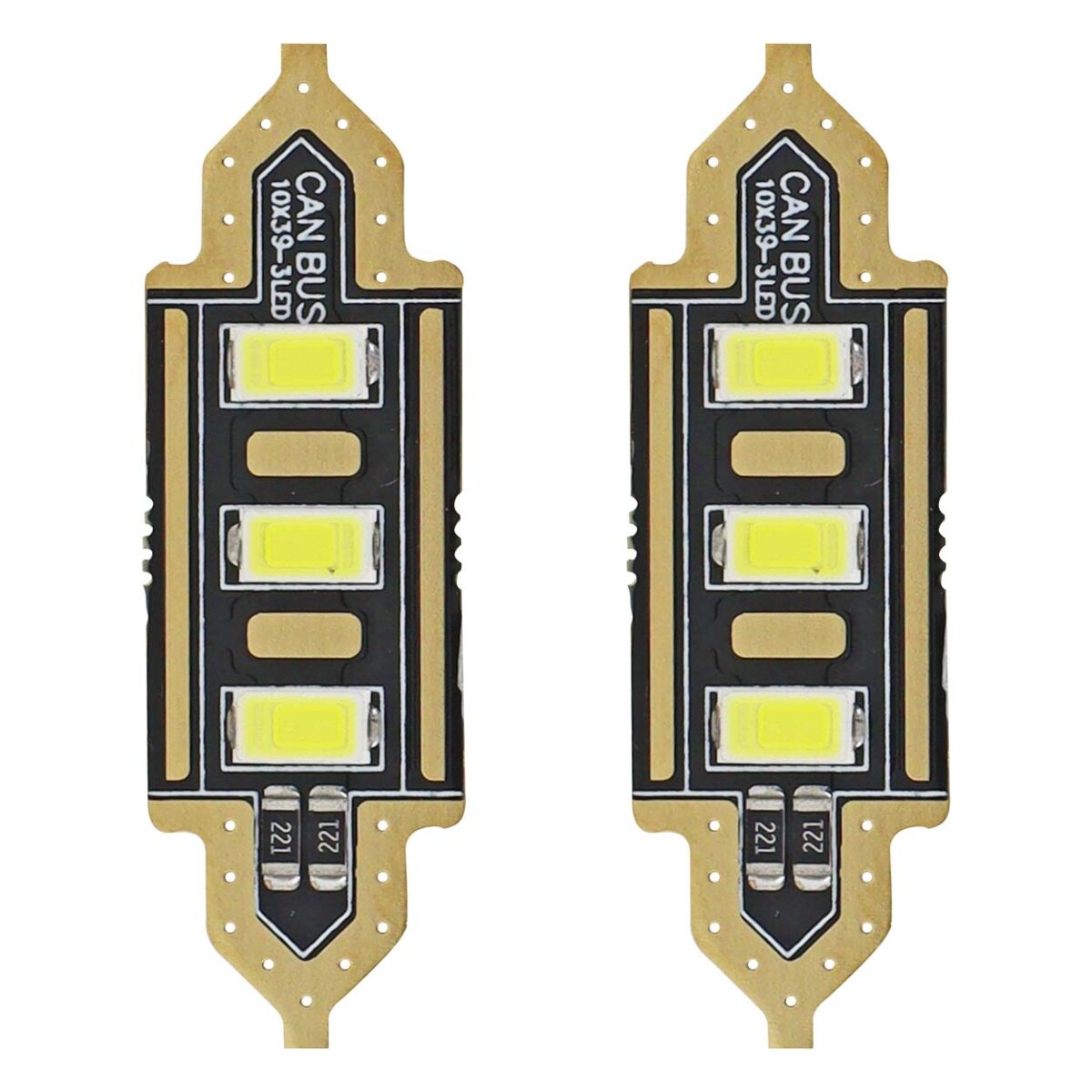 ΛΑΜΠΑΚΙΑ ΠΛΑΦΟΝΙΕΡΑΣ 39mm 12V 5.600K 3xSMD 5730 LED AMIO - 2 ΤΕΜ. - Image 1