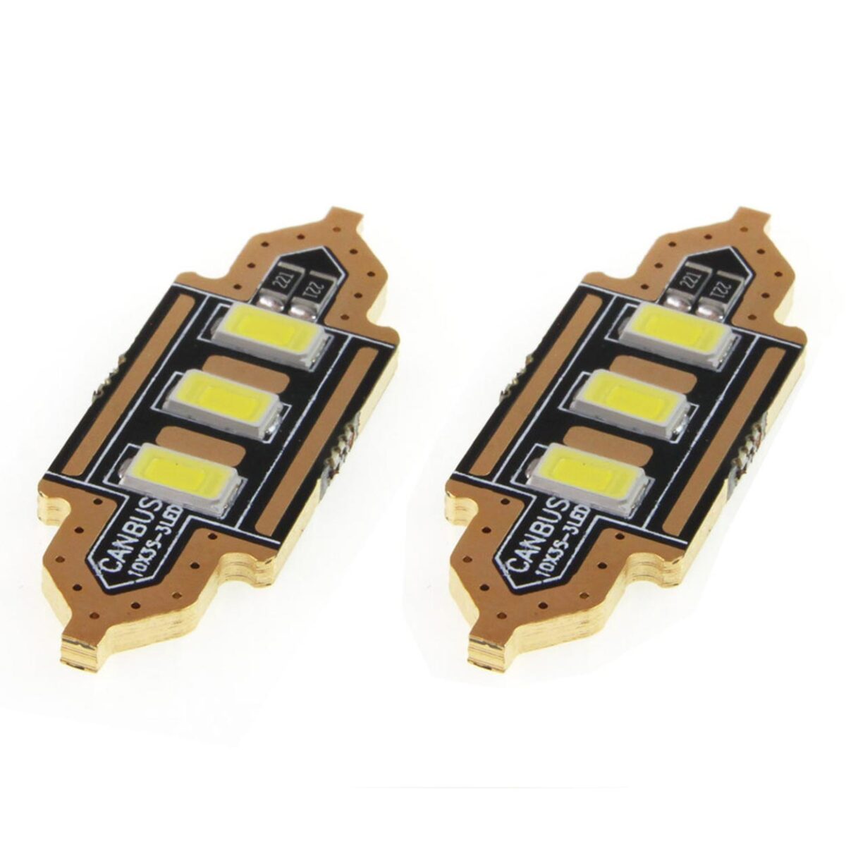 ΛΑΜΠΑΚΙΑ ΠΛΑΦΟΝΙΕΡΑΣ 39mm 12V 5.600K 3xSMD 5730 LED AMIO - 2 ΤΕΜ. - Image 2
