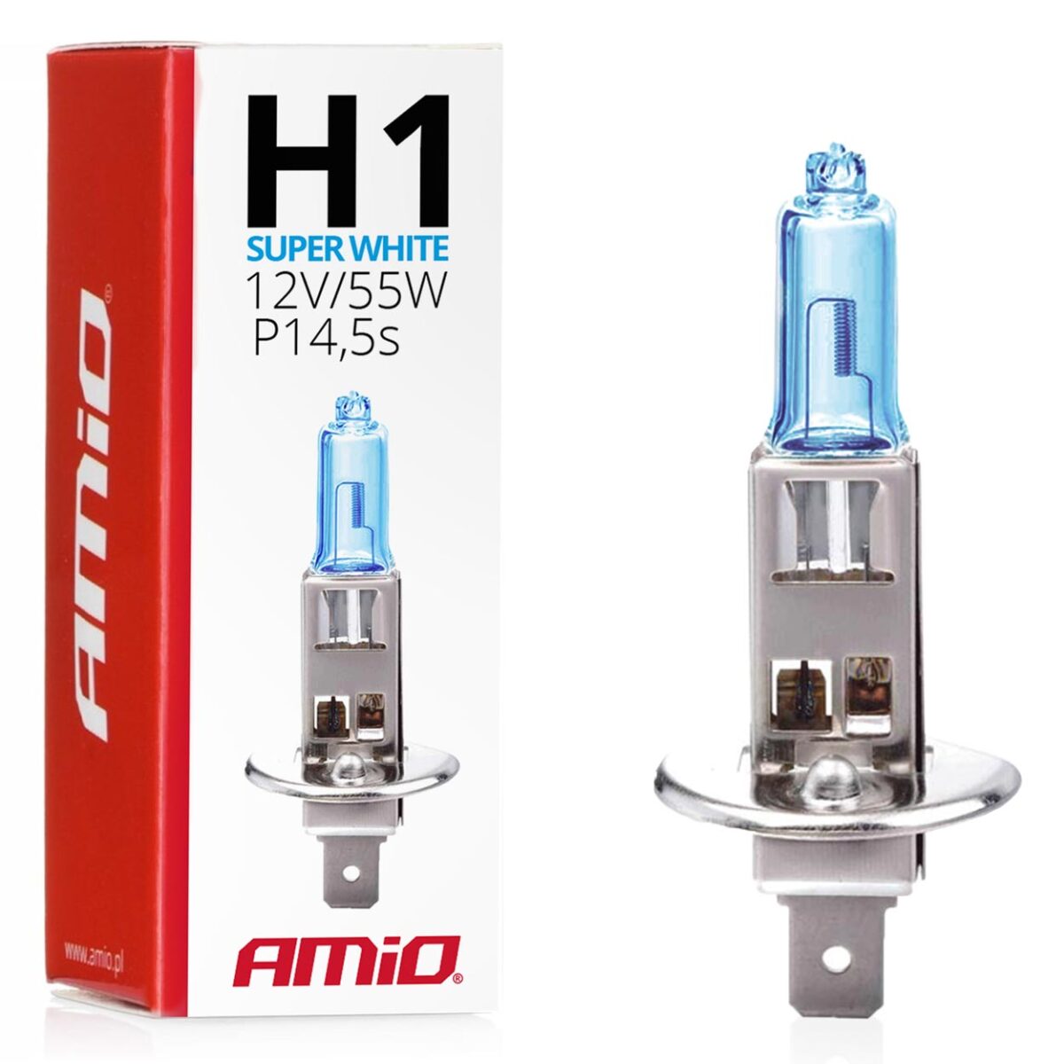 H1 12V 55W P14,5s SUPERWHITE AMIO - 1 ΤΕΜ. - Image 1