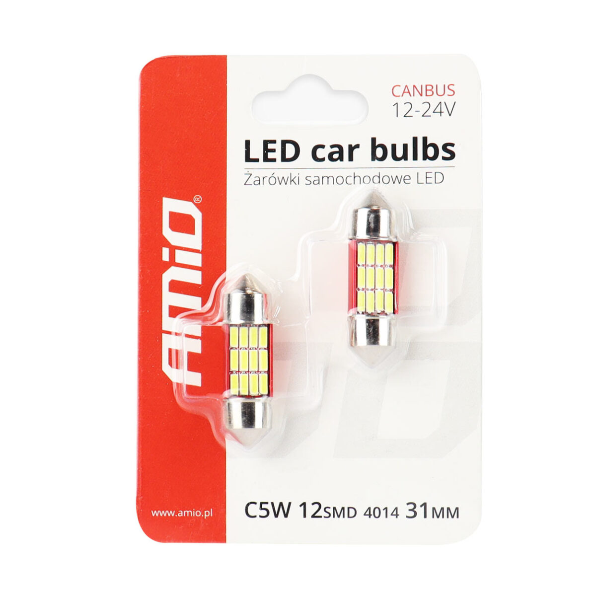 ΛΑΜΠΑΚΙΑ ΠΛΑΦΟΝΙΕΡΑΣ 31mm 12V 5.600K 12xSMD 4014 LED CAN-BUS  AMIO - 2 ΤΕΜ. - Image 3