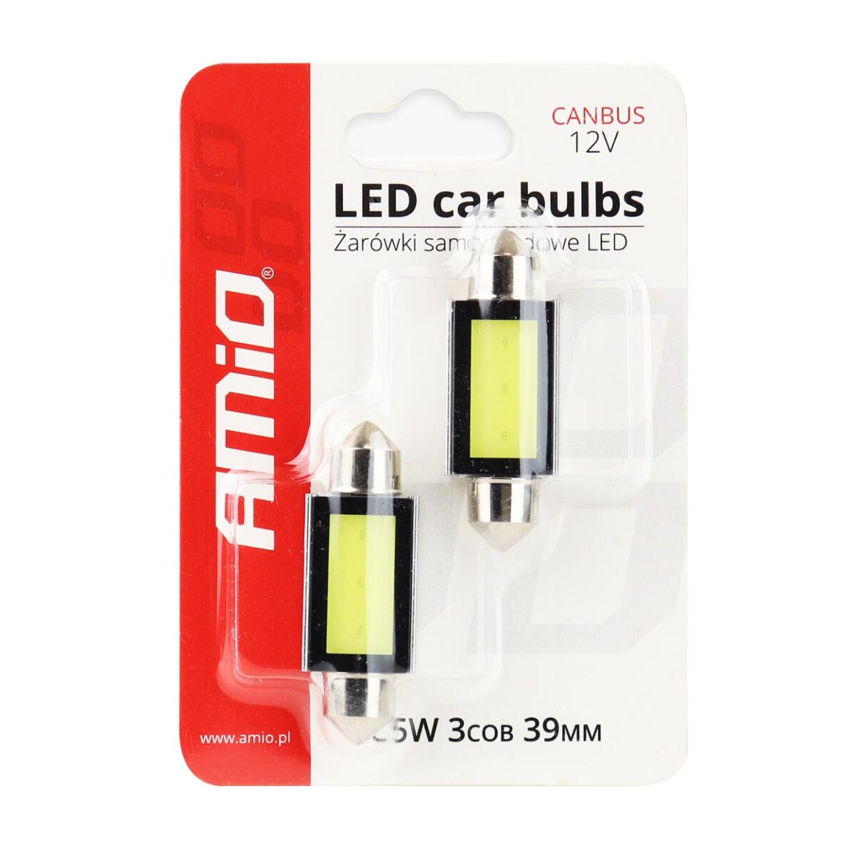 ΛΑΜΠΑΚΙΑ ΠΛΑΦΟΝΙΕΡΑΣ 39mm 12V 5.600K COB LED CAN-BUS AMIO - 2 ΤΕΜ. - Image 3