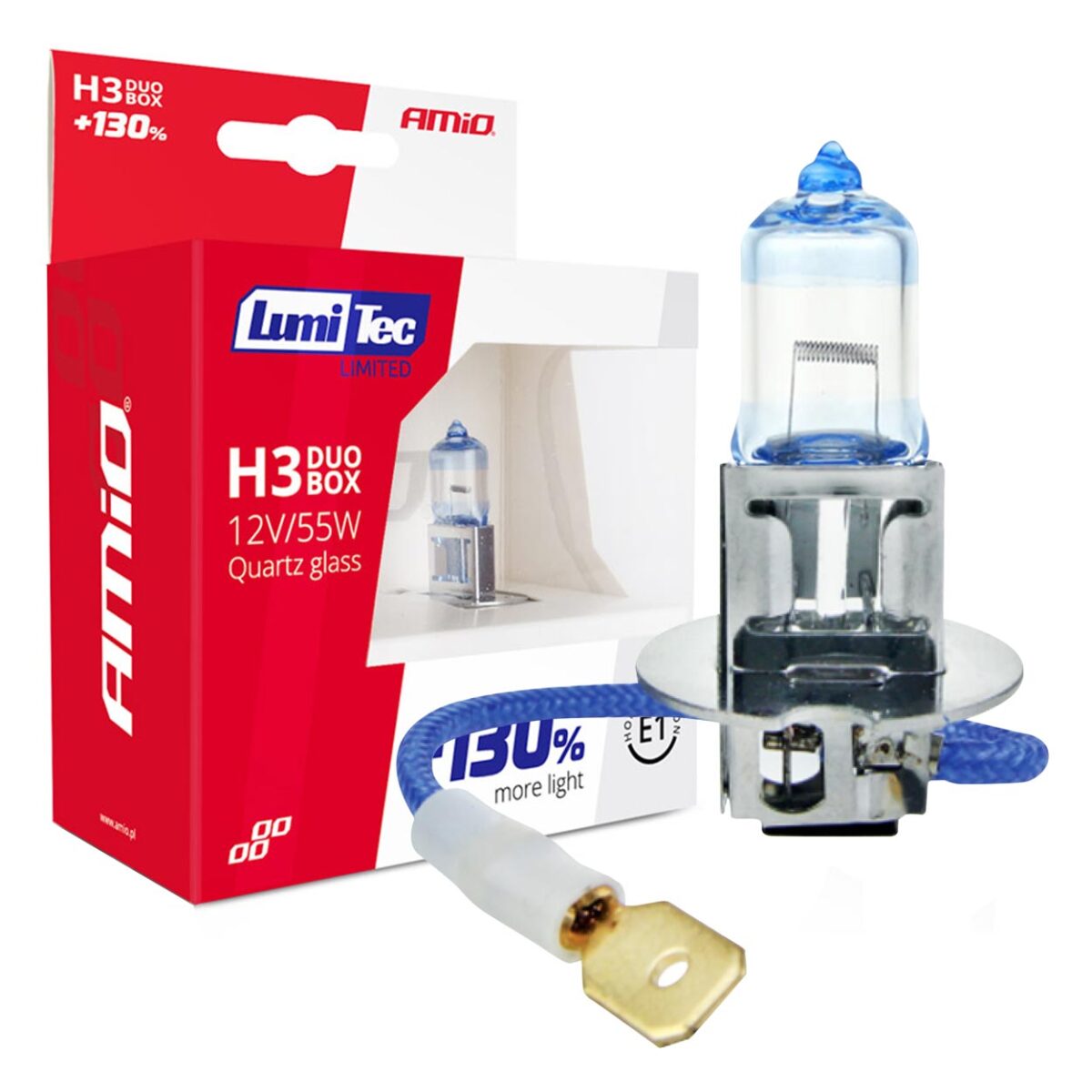 H3 12V 55W PK22s LUMITEC LIMITED +130%  UP TO 40m  AMIO - 2 ΤΕΜ. - Image 1