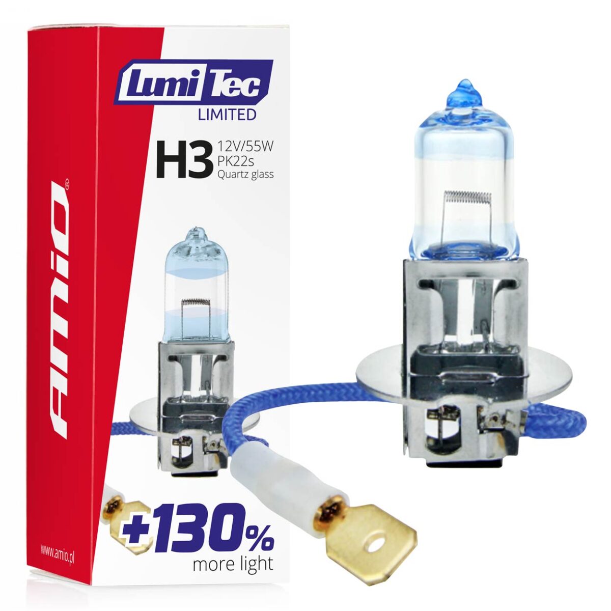 H3 12V 55W PK22s LUMITEC LIMITED +130%  UP TO 40m AMIO - 1 ΤΕΜ. - Image 1