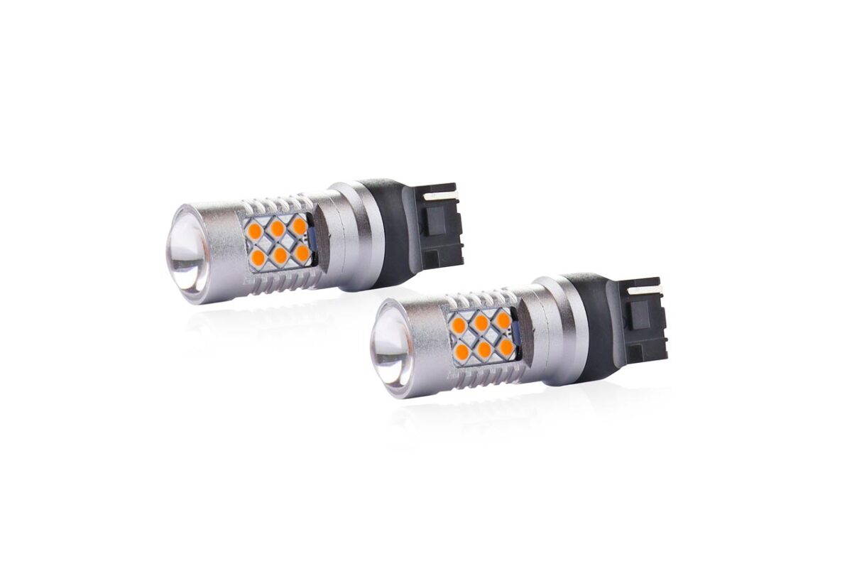 WY21W T20 12/24V 6,2W 800lm LED 24xSMD3030 CAN-BUS ΚΙΤΡΙΝΟ 18x56mm 2ΤΕΜ. - Image 1