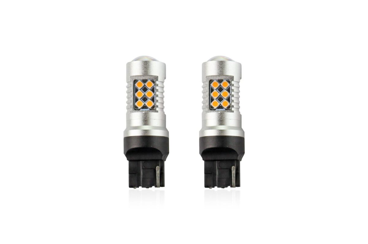 WY21W T20 12/24V 6,2W 800lm LED 24xSMD3030 CAN-BUS ΚΙΤΡΙΝΟ 18x56mm 2ΤΕΜ. - Image 2