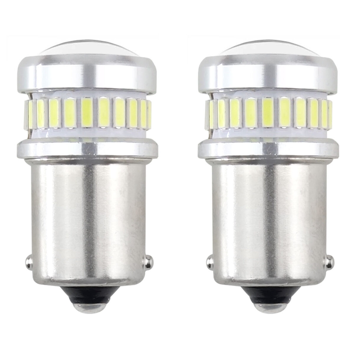 R5W/R10W 12/24V BA15s 24+6xSMD3030 CAN-BUS ΔΙΑΘΛΑΣΗΣ (ΜΟΝΟΠΟΛΙΚΟ/ΦΟΥΝΤΟΥΚΙ) LED  ΑΜΙΟ - 2ΤΕΜ. - Image 1