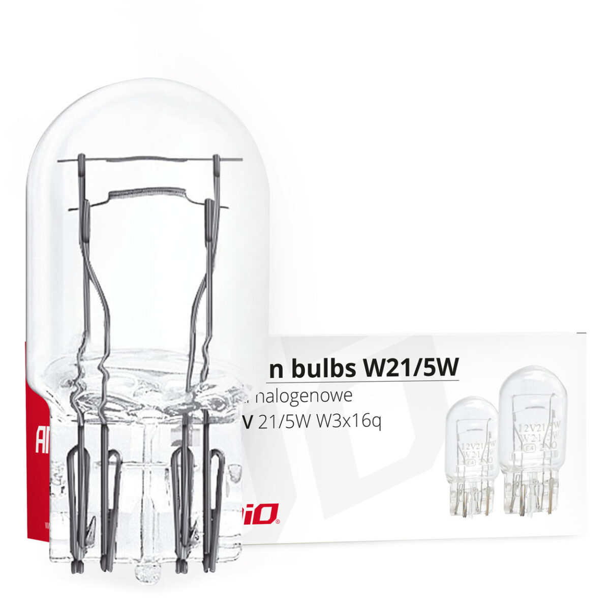 W21/5W (T20) 12V 21/5W W3x16q (ΚΑΡΦΩΤΟ ΑΚΑΛΥΚΟ) ΑΛΟΓΟΝΟΥ AMIO - 10 ΤΕΜ. - Image 1