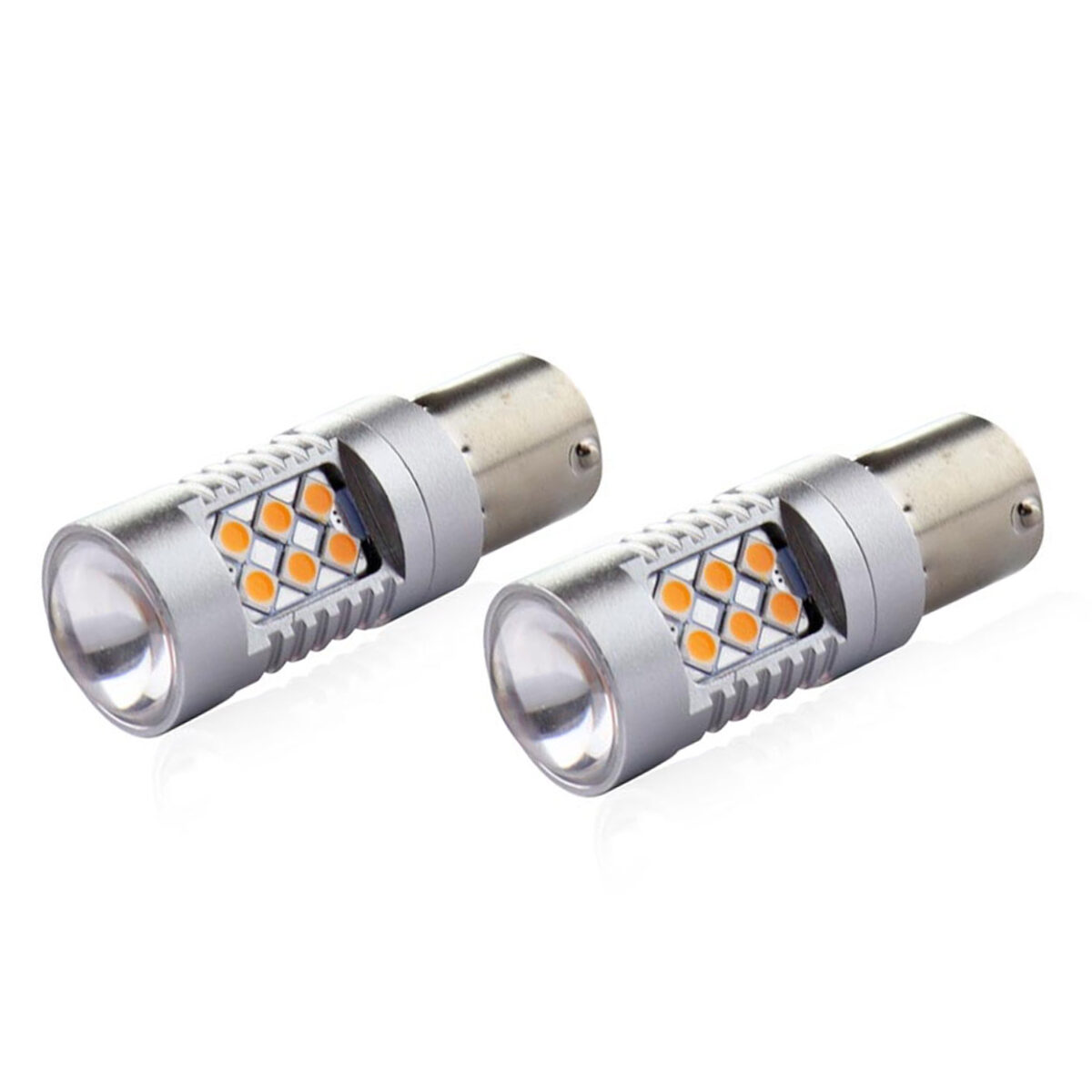 PY21W 12/24V 6.000k 0.54A - 6.48W 800lm LED 24xSMD3030 CAN-BUS ΠΟΡΤΟΚΑΛΙ 18x56mm  AMIO -2 ΤΕΜ. - Image 1