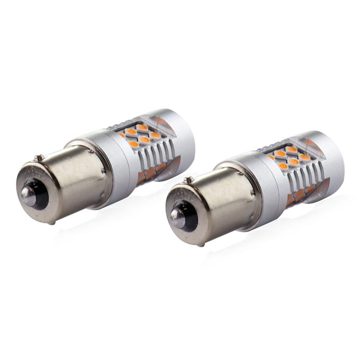 PY21W 12/24V 6.000k 0.54A - 6.48W 800lm LED 24xSMD3030 CAN-BUS ΠΟΡΤΟΚΑΛΙ 18x56mm  AMIO -2 ΤΕΜ. - Image 2