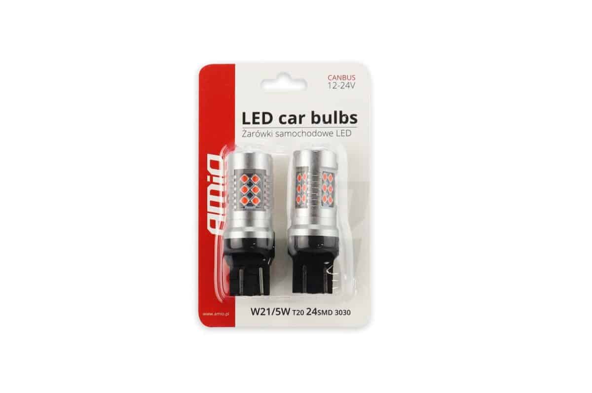 WR21/5W T20 12/24V 6,2W 5.600K LED 24xSMD3030 CAN-BUS ΚΟΚΚΙΝΟ 18x56mm 2ΤΕΜ. - Image 4