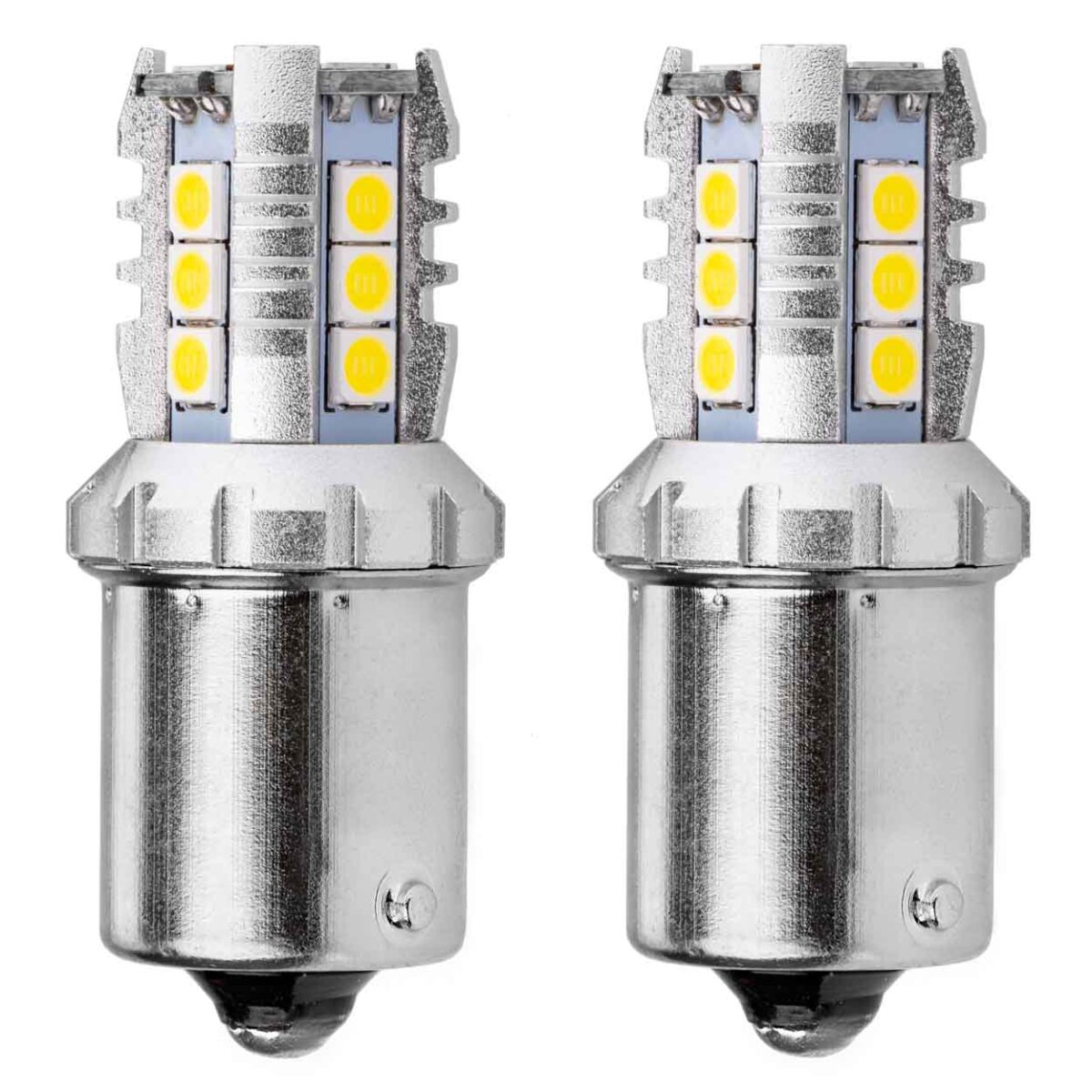 R5W/R10W P21W BA15S 12/24V 16xSMD 3030 LED ΛΕΥΚΟ CAN-BUS 2ΤΕΜ. - Image 1