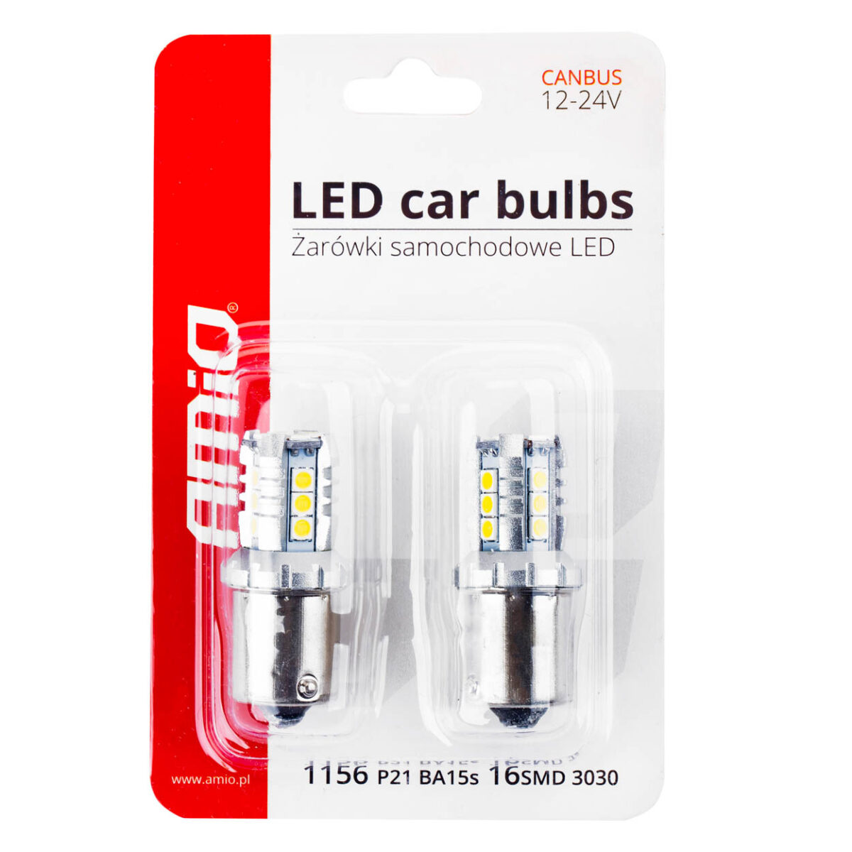 R5W/R10W P21W BA15S 12/24V 16xSMD 3030 LED ΛΕΥΚΟ CAN-BUS 2ΤΕΜ. - Image 3