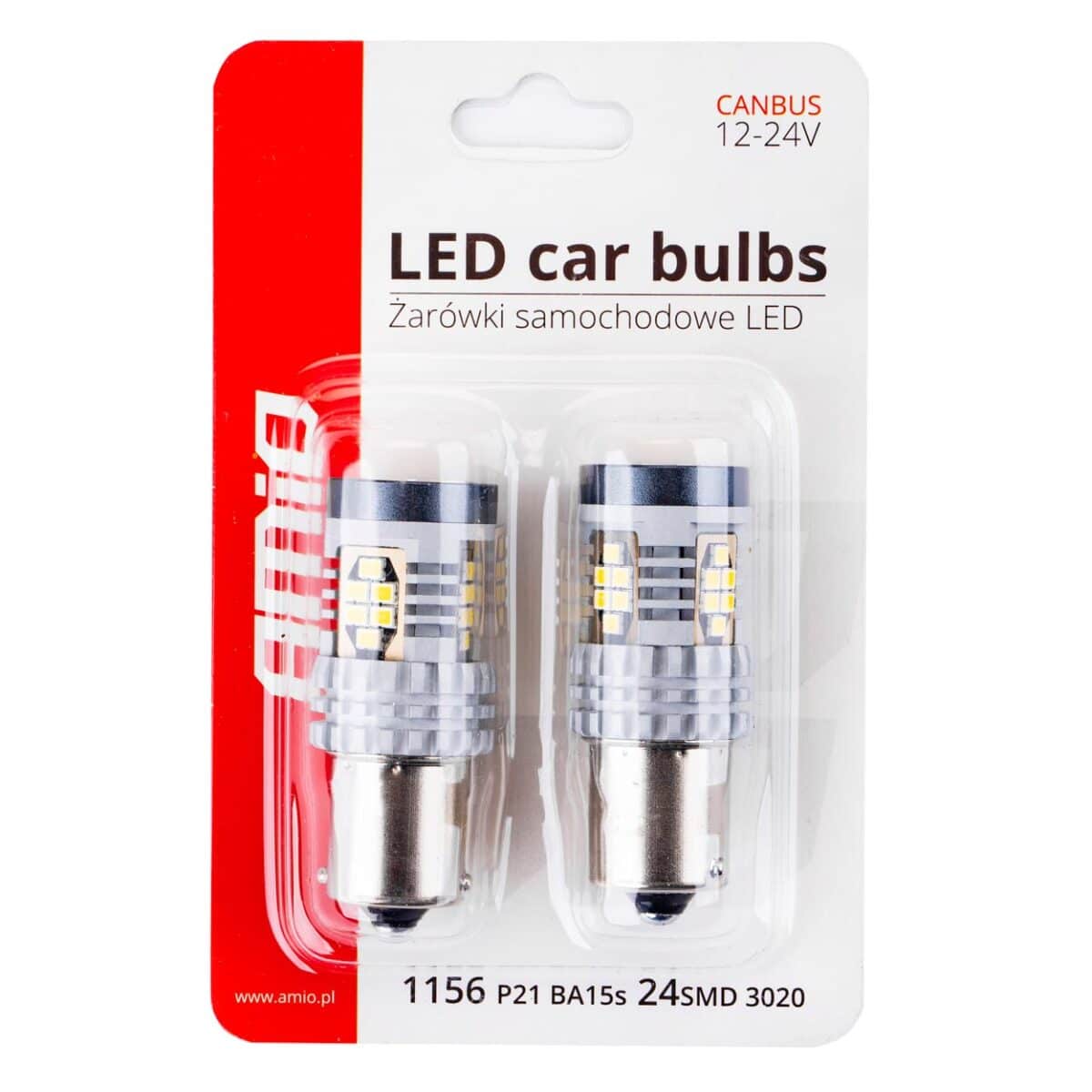 ΛΑΜΠΑΚΙΑ ΜΟΝΟΠΟΛΙΚΑ LED ΛΕΥΚΑ CAN-BUS P21W BA15S 12/24V 24xSMD 3020 ΑMiO - 2 TEM. - Image 4