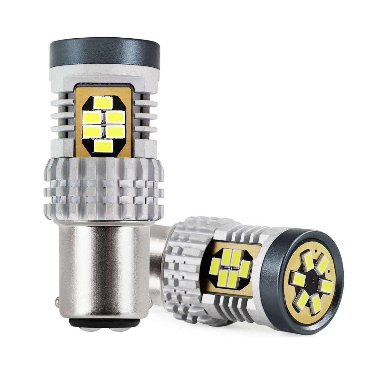 ΛΑΜΠΑΚΙΑ ΔΙΠΟΛΙΚΑ LED ΛΕΥΚΑ CAN-BUS P21/5w BAY15D 12/24V 24xSMD 3020 ΑMiO - 2 TEM. - Image 2