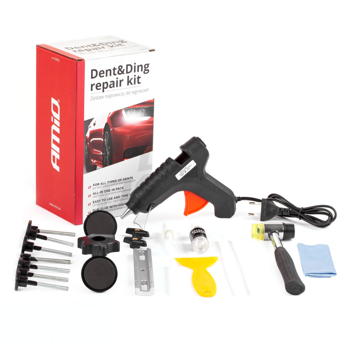 KIT ΕΠΙΣΚΕΥΗΣ ΛΑΜΑΡΙΝΑΣ (ΑΜΑΞΩΜΑ ΟΧΗΜΑΤΟΣ) ΑΠΟ ΛΑΚΟΥΒΕΣ DENT&DING REPAIR KIT AMIO - 1 ΣΕΤ. - Image 1
