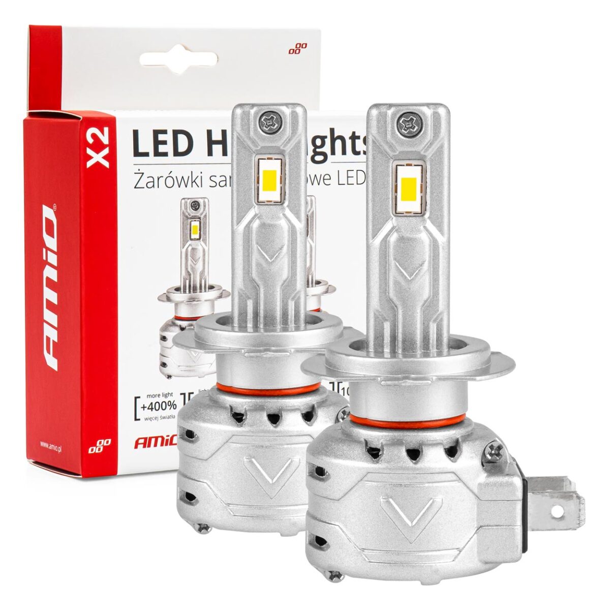 ΛΑΜΠΕΣ LED H7/Η18 10-16V 72W 6.500K 7920lm CANBUS (ΑΝΕΜΙΣΤΗΡΑΚΙ) X2 SERIES AMIO - 2ΤΕΜ. - Image 1