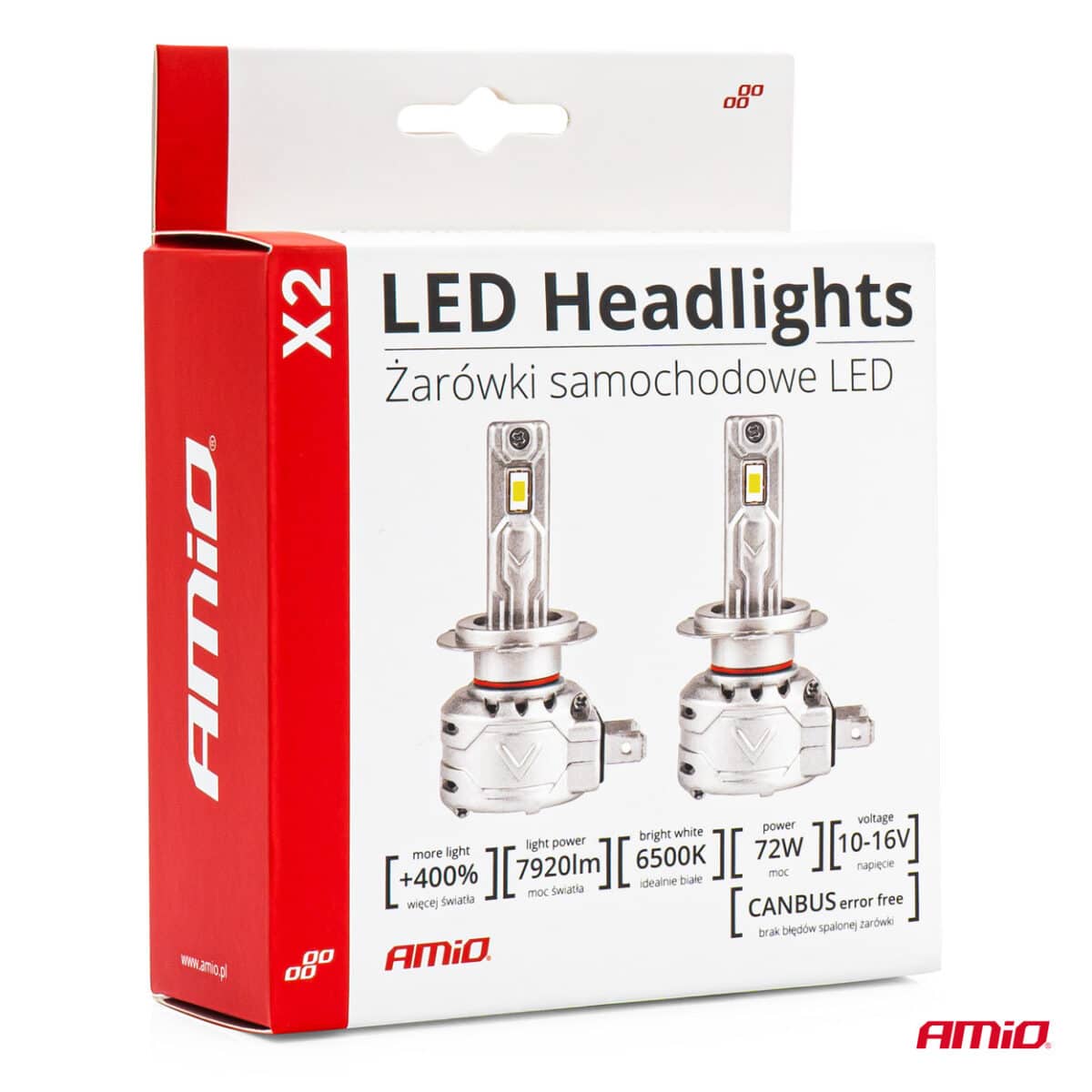 ΛΑΜΠΕΣ LED H7/Η18 10-16V 72W 6.500K 7920lm CANBUS (ΑΝΕΜΙΣΤΗΡΑΚΙ) X2 SERIES AMIO - 2ΤΕΜ. - Image 5