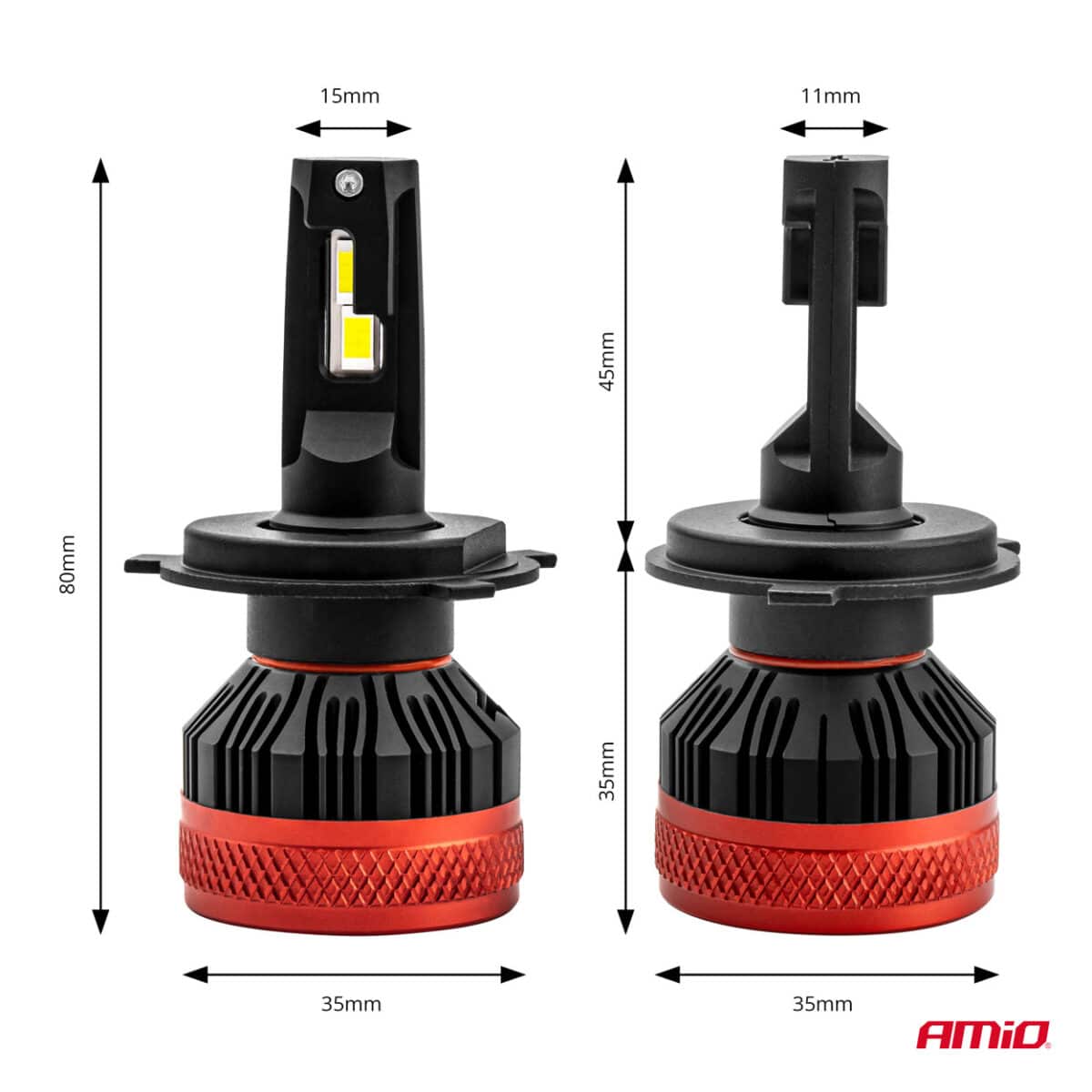 ΛΑΜΠΕΣ LED H4 10-16V 90W 6.500K 9900lm CAN BUS (ME ΑΝΕΜΙΣΤΗΡΑΚΙ) X3 SERIES AMIO - 2ΤΕΜ. - Image 3