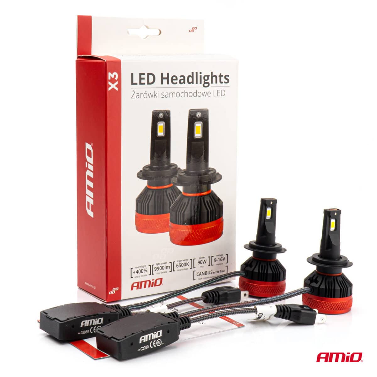 ΛΑΜΠΕΣ LED H7 9-16V 90W 6.500K 9900lm CAN BUS (ME ΑΝΕΜΙΣΤΗΡΑΚΙ) X3 SERIES AMIO - 2ΤΕΜ. - Image 8