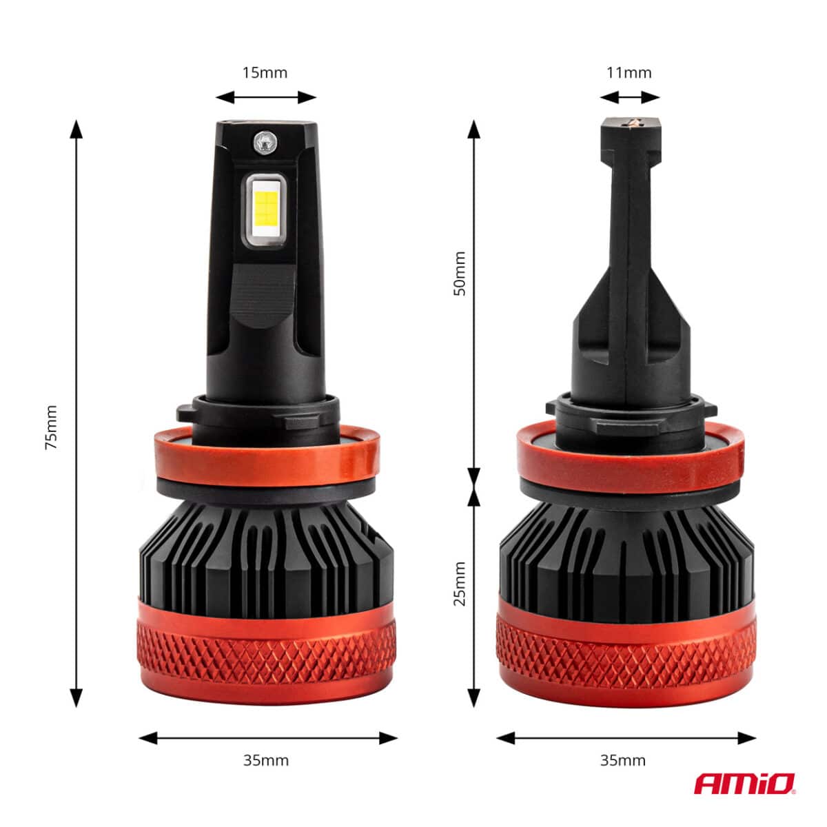 ΛΑΜΠΕΣ LED CAN-BUS H8/9/11 9>16V 90W 6.500K 9900lm (ΜΕ ΑΝΕΜΙΣΤΗΡΑΚΙ) X3 SERIES AMIO - 2 Τεμ. - Image 3