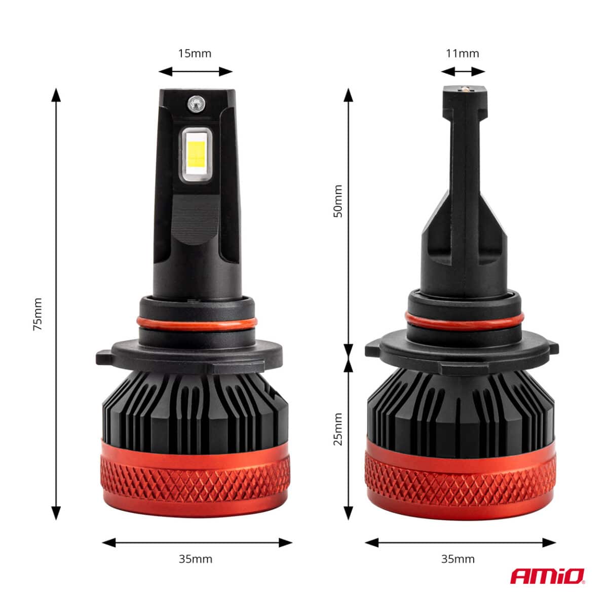 ΛΑΜΠΕΣ LED CAN-BUS HΒ3 9005 9>16V 90W 6.500K 9900lm (ΜΕ ΑΝΕΜΙΣΤΗΡΑΚΙ) X3 SERIES AMIO - 2 Τεμ. - Image 3