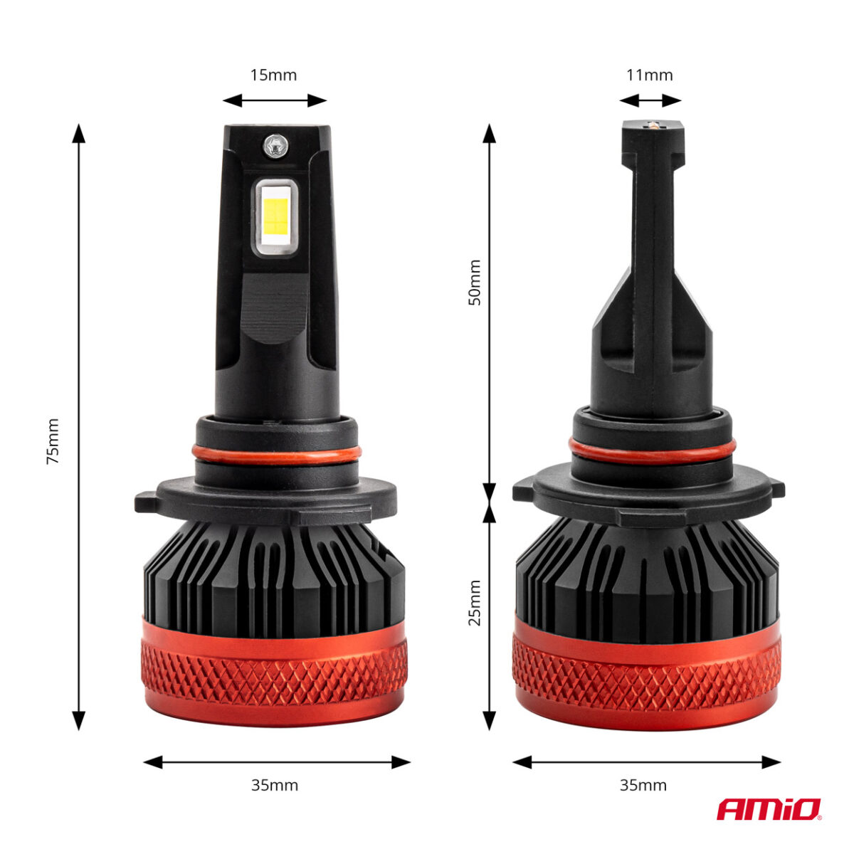 ΛΑΜΠΕΣ LED CAN-BUS HΒ4 9006 9>16V 90W 6.500K 9900lm (ΜΕ ΑΝΕΜΙΣΤΗΡΑΚΙ) X3 SERIES AMIO - 2 Τεμ. - Image 3
