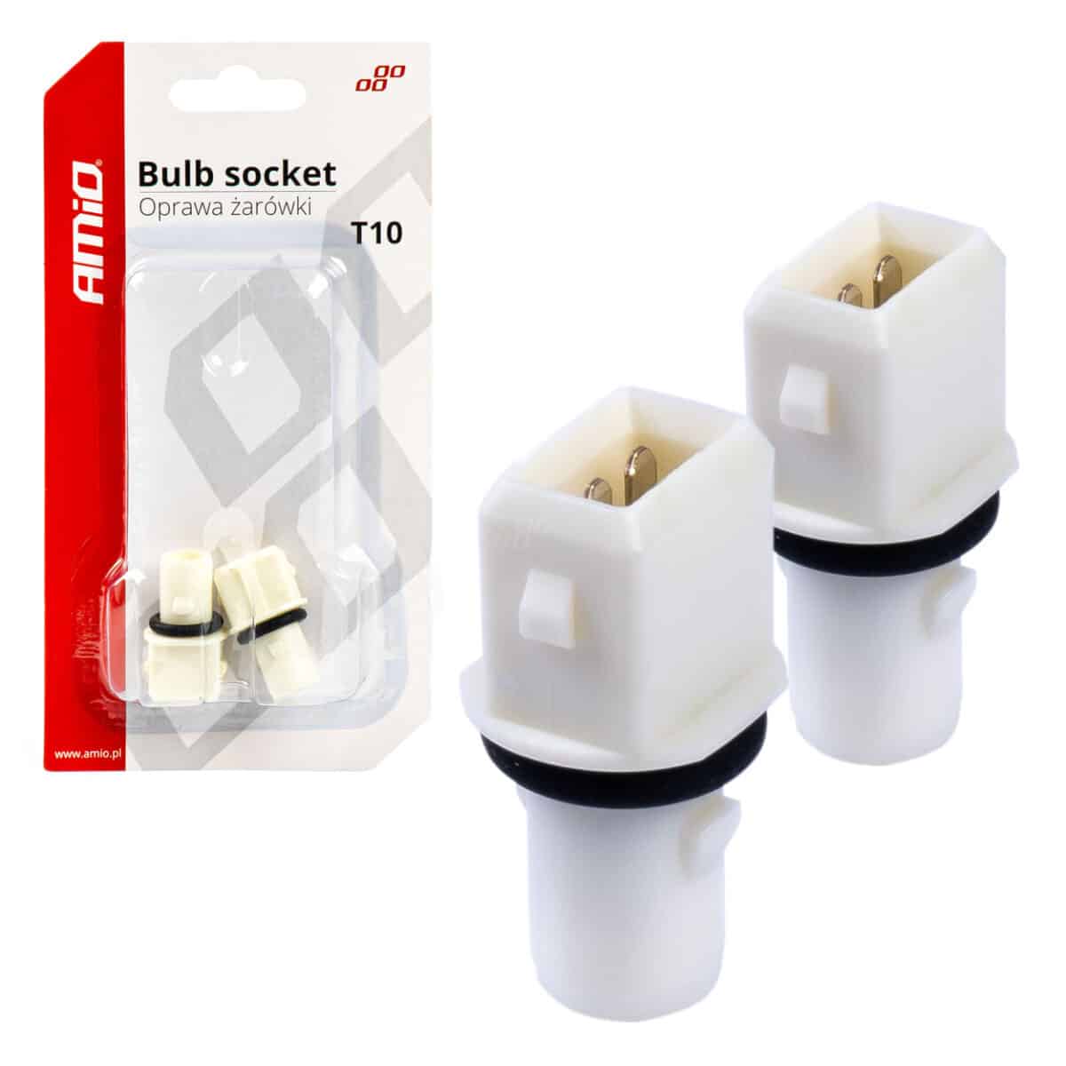 ΦΙΣΑ/ΠΡΙΖΑ 12/24V 2 ΕΠΑΦΩΝ ΓΙΑ ΛΑΜΠΕΣ T10 /W5W/ W3W /W16W ΧΩΡΙΣ ΚΑΛΩΔΙΟ AMIO - 2 ΤΕΜ. - Image 1