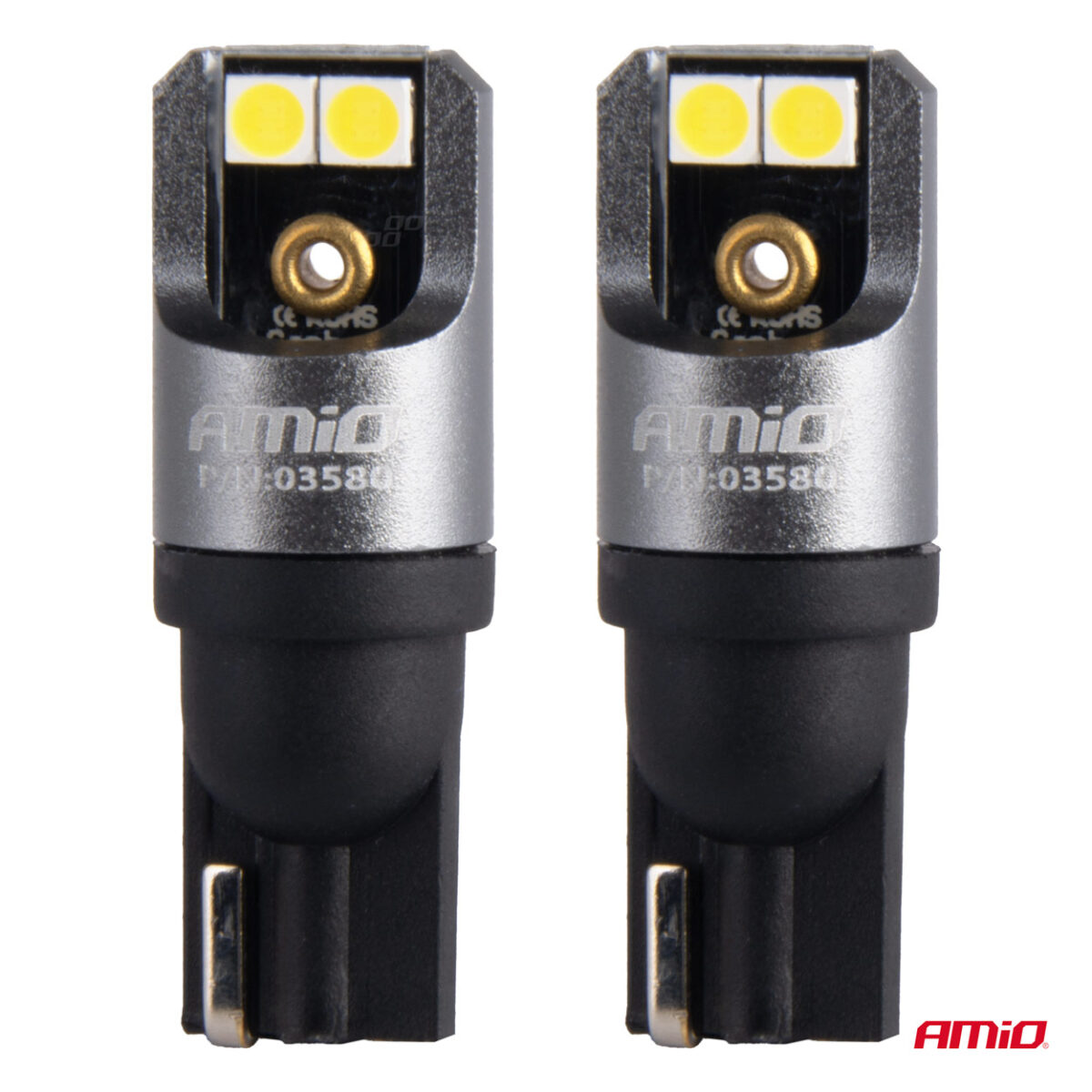 ΛΑΜΠΑΚΙΑ T10 W5W 12/24V 6.000K 4xSMD LED FULL CAN-BUS ΛΕΥΚΟ 3030 PRO SERIES AMIO - 2 Τεμ. - Image 2