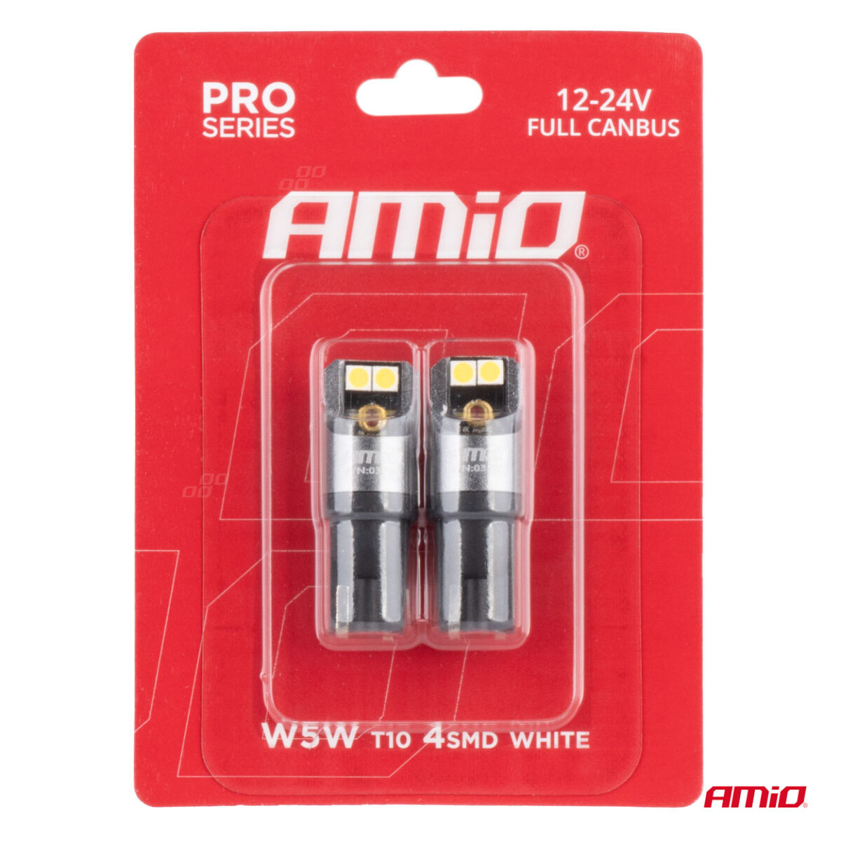 ΛΑΜΠΑΚΙΑ T10 W5W 12/24V 6.000K 4xSMD LED FULL CAN-BUS ΛΕΥΚΟ 3030 PRO SERIES AMIO - 2 Τεμ. - Image 4
