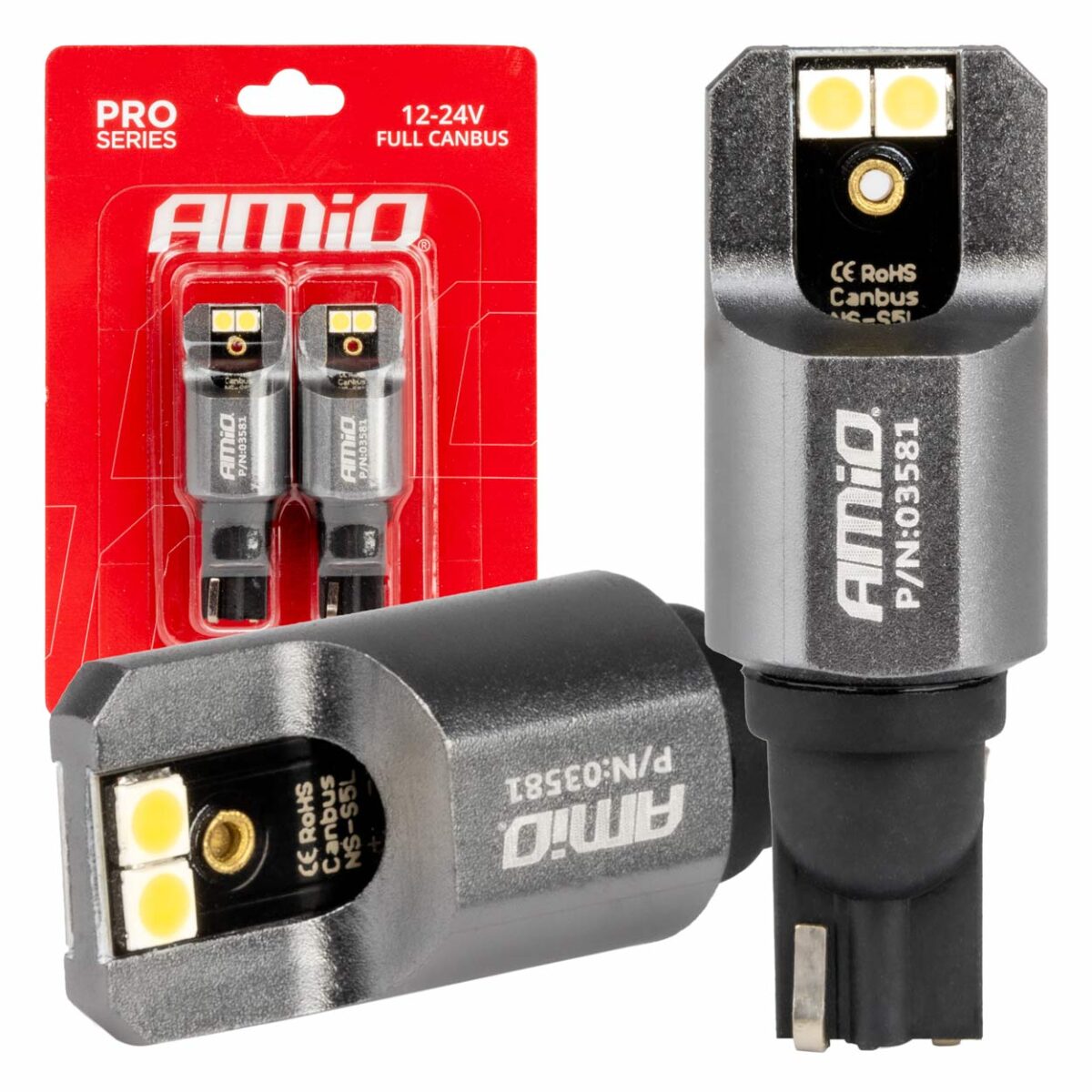 ΛΑΜΠΕΣ T15 W16W 12/24V 6.000K 4xSMD LED FULL CAN-BUS ΛΕΥΚΟ 3030 PRO SERIES AMIO - 2 ΤΕΜ. - Image 1
