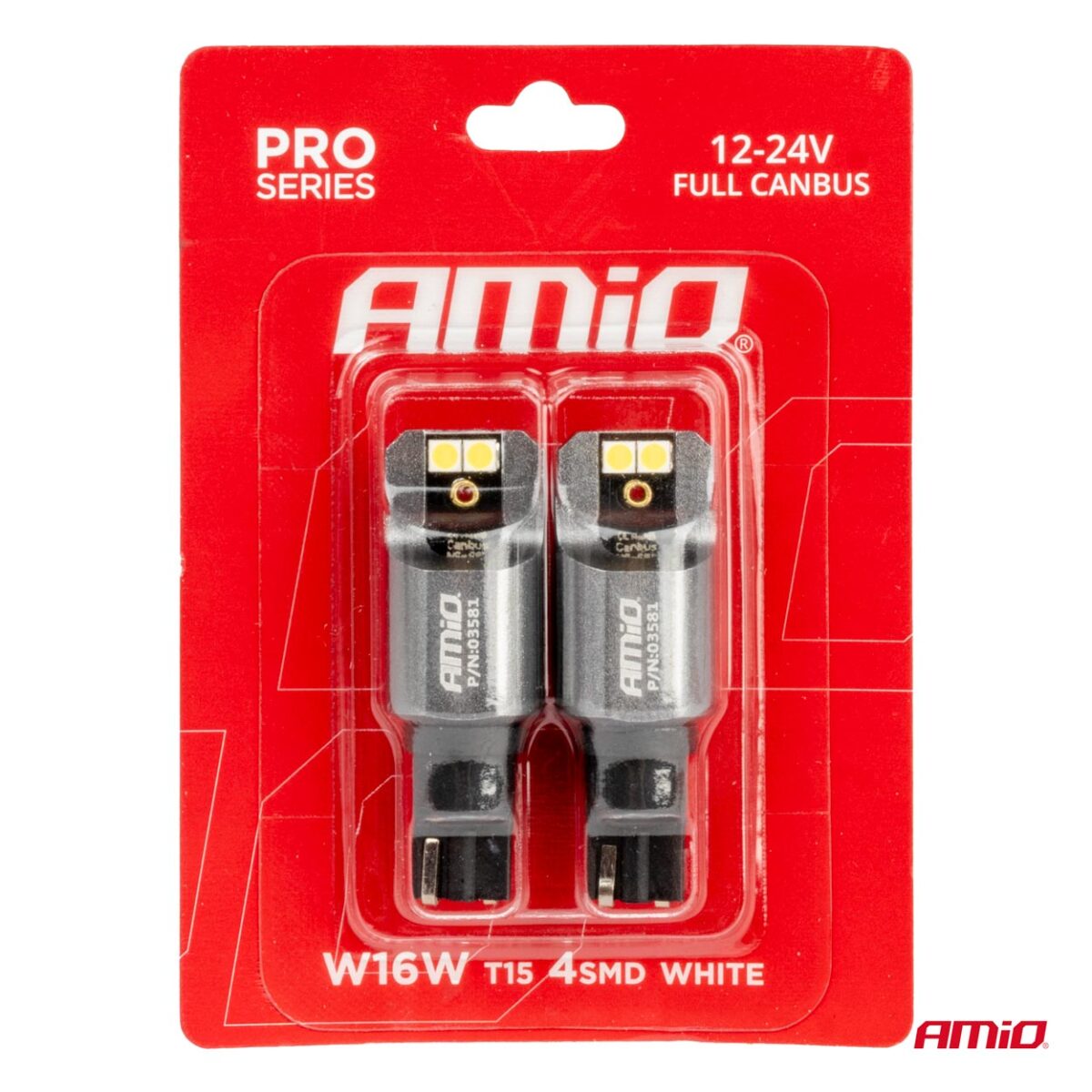 ΛΑΜΠΕΣ T15 W16W 12/24V 6.000K 4xSMD LED FULL CAN-BUS ΛΕΥΚΟ 3030 PRO SERIES AMIO - 2 ΤΕΜ. - Image 4
