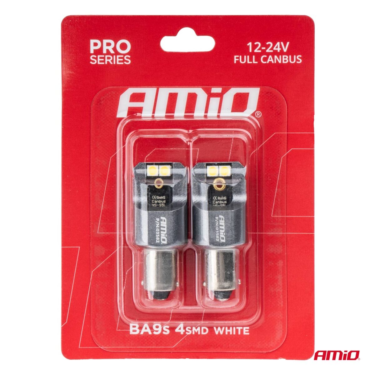 ΛΑΜΠΕΣ T4W BA9s 12/24V 6.000K 4xSMD LED FULL CAN-BUS ΛΕΥΚΟ 3030 PRO SERIES AMIO - 2 ΤΕΜ. - Image 4