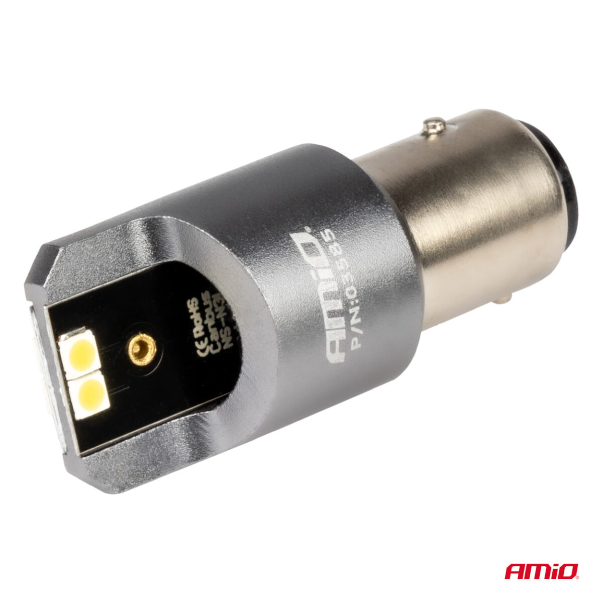 ΛΑΜΠΑΚΙΑ P21/5W BAY15d 12/24V 6.000K 4xSMD LED CAN-BUS ΛΕΥΚΟ PRO SERIES AMIO - 2 Τεμ. - Image 3
