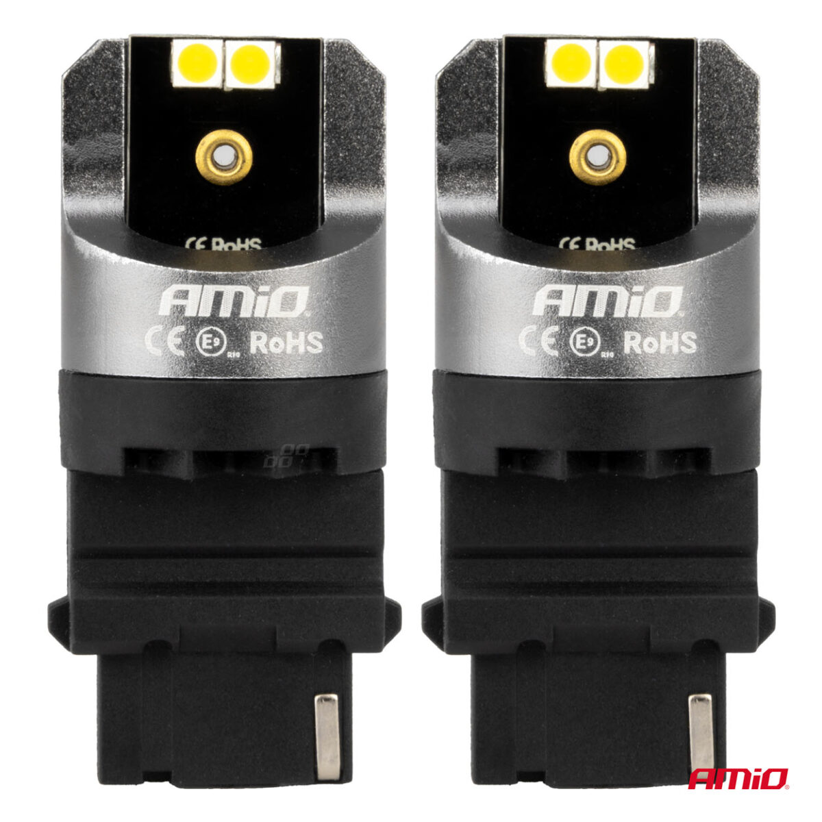 ΛΑΜΠΕΣ P27W 12/24V 6.000K 4SMD LED CAN-BUS ΛΕΥΚΑ PRO SERIES AMIO - 2 ΤΕΜ. - Image 2