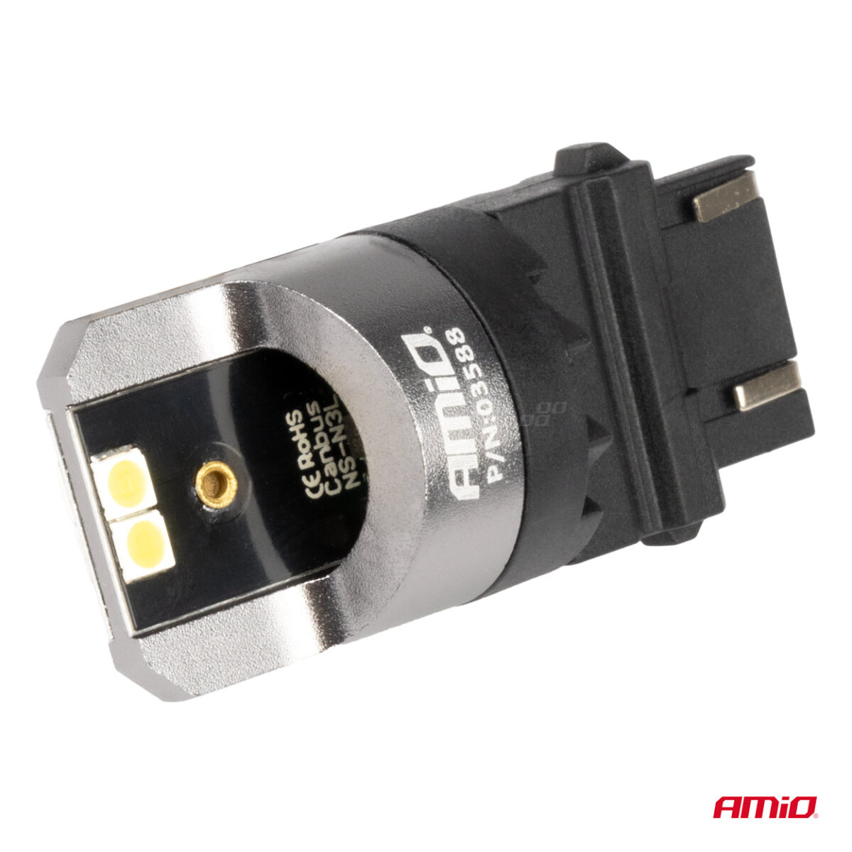 ΛΑΜΠΕΣ P27/7W 12/24V 6.000K 4SMD LED CAN-BUS ΛΕΥΚΑ PRO SERIES AMIO - 2 ΤΕΜ. - Image 3
