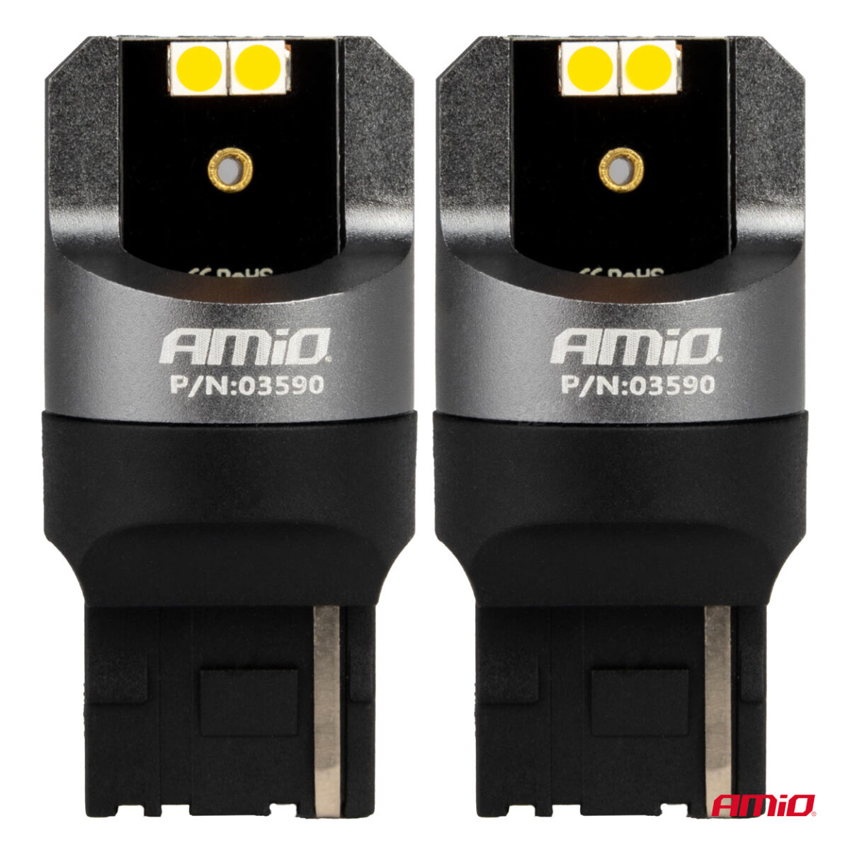 ΛΑΜΠΕΣ WY21W 12/24V 6.000K 4SMD LED CAN-BUS ΚΙΤΡΙΝΟ PRO SERIES AMIO - 2 ΤΕΜ. - Image 2