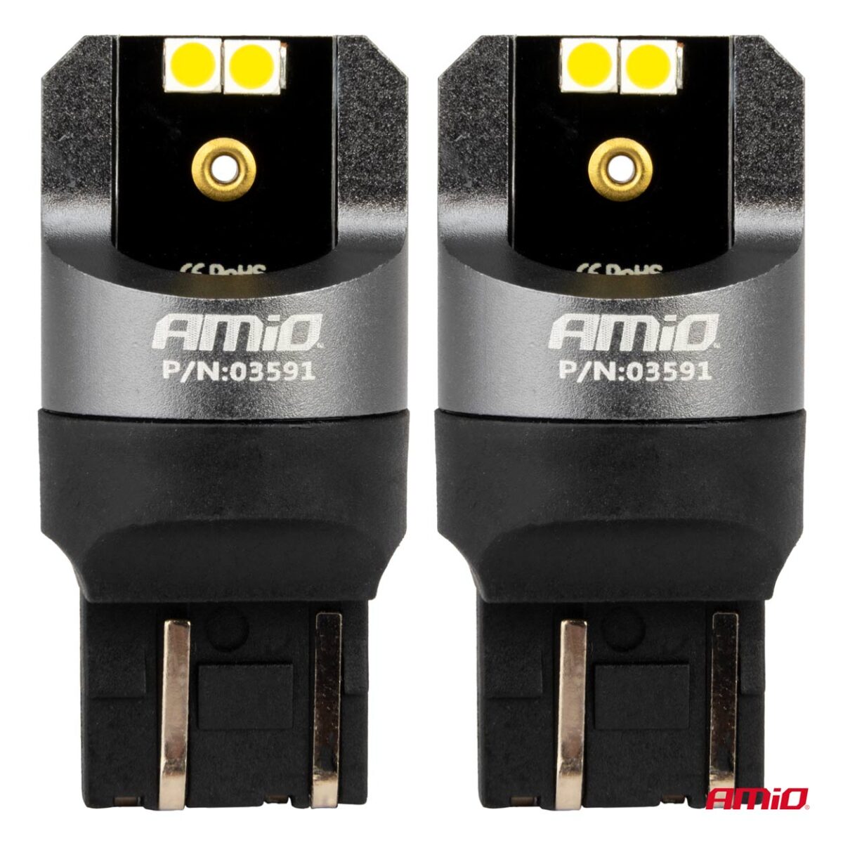 ΛΑΜΠΑΚΙΑ W21/5W 7443 12/24V 6.000K 4xSMD LED CAN-BUS ΛΕΥΚΟ PRO SERIES AMIO - 2 Τεμ. - Image 2