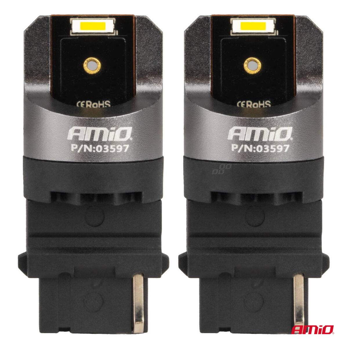 ΛΑΜΠΑΚΙΑ P27W 12/24V 6.000K 2SMD LED FULL CAN-BUS ΛΕΥΚΟ PRO SERIES AMIO - 2 Τεμ. - Image 2
