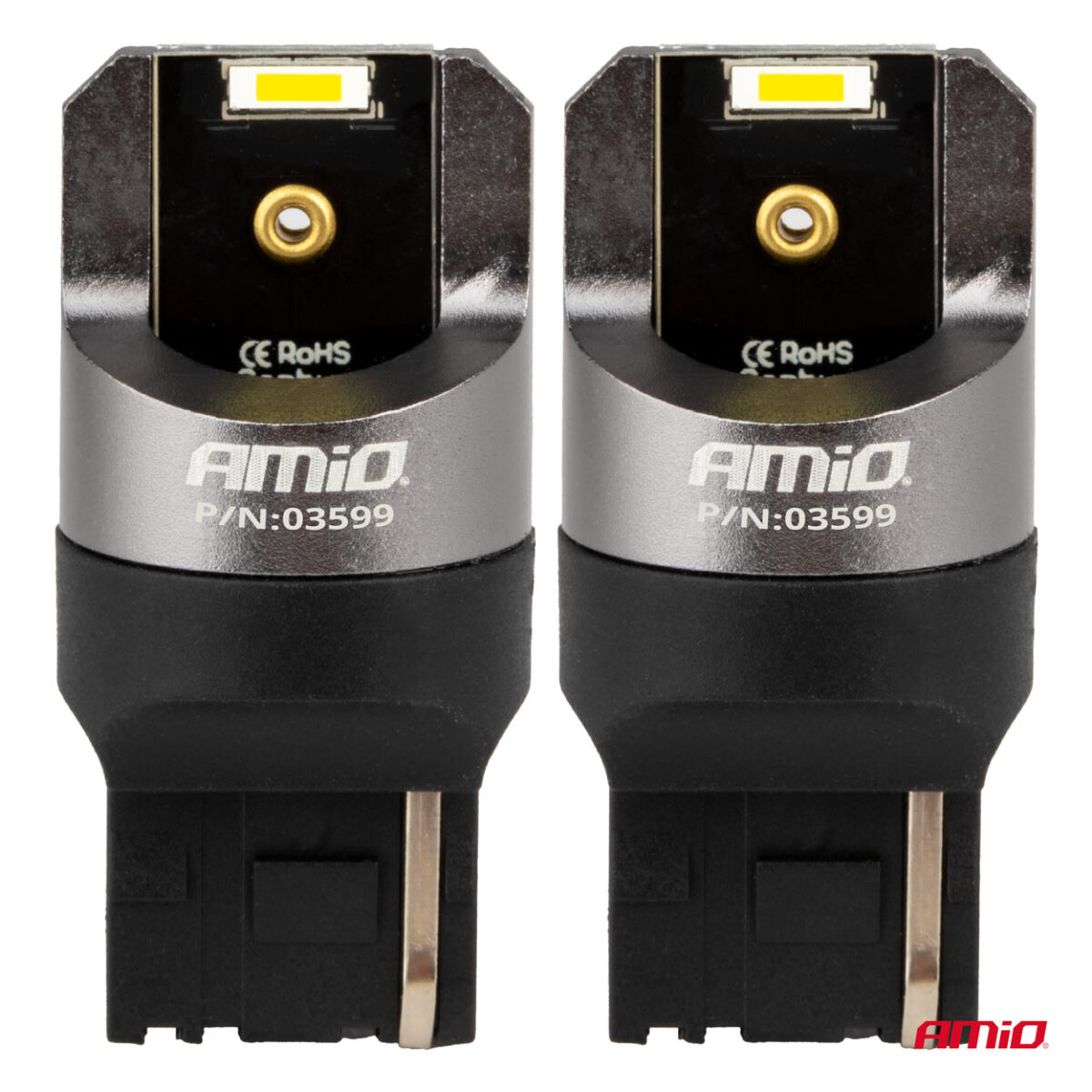ΛΑΜΠΑΚΙΑ W21W 12/24V 6.000K 2SMD LED FULL CAN-BUS ΛΕΥΚΑ PRO SERIES AMIO - 2 Τεμ. - Image 2