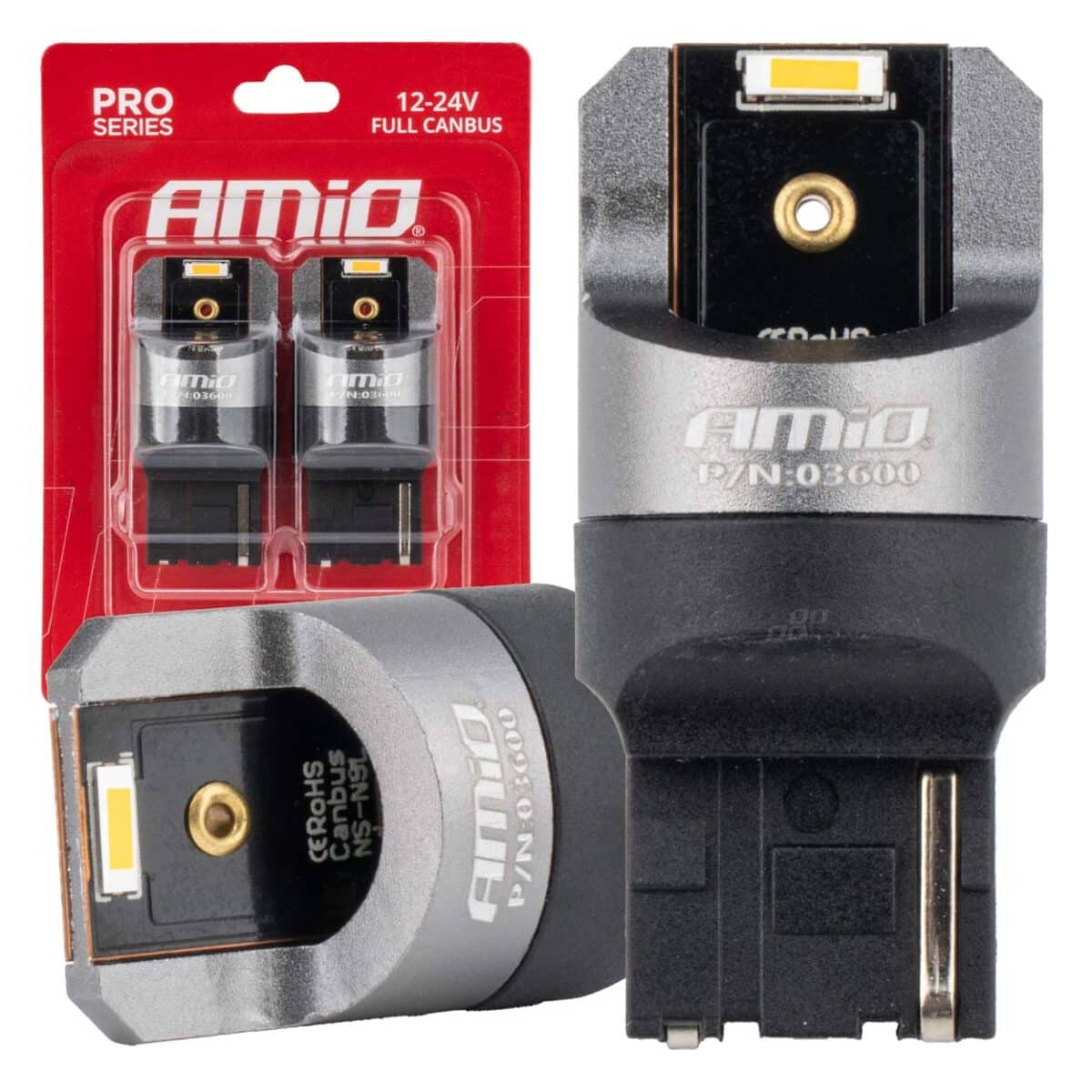 ΛΑΜΠΑΚΙΑ WY21W 7440 12/24V 6.000K 2xSMD LED FULL CAN-BUS ΠΟΡΤΟΚΑΛΙ PRO SERIES AMIO - 2 Τεμ. - Image 1