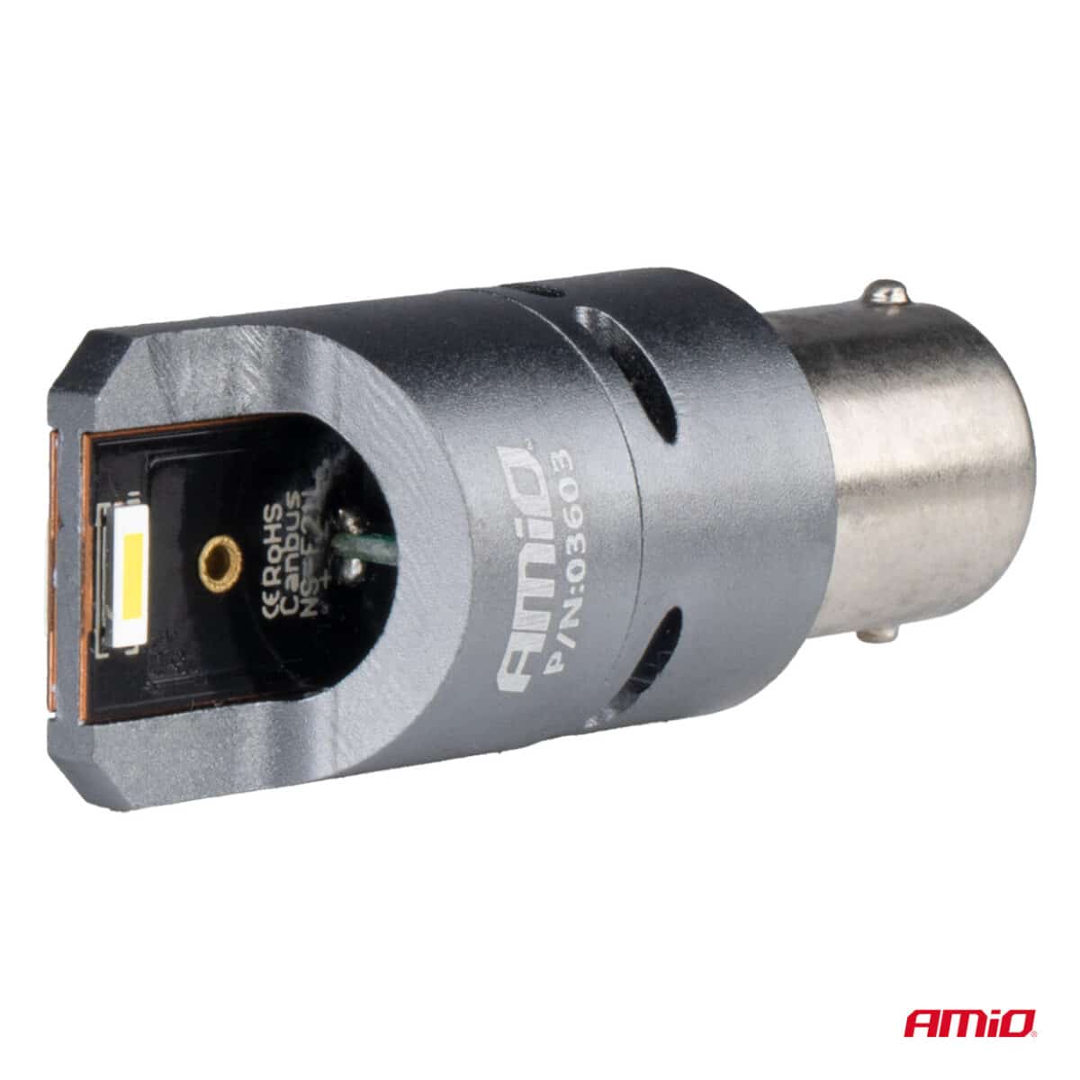 ΛΑΜΠΕΣ P21W BA15S 12/24V 6.000K 2xSMD LED FULL CAN-BUS (ΜΕ ΑΝΕΜΙΣΤΗΡΑΚΙ) ΛΕΥΚΟ PRO SERIES AMIO - 2 ΤΕΜ. - Image 3
