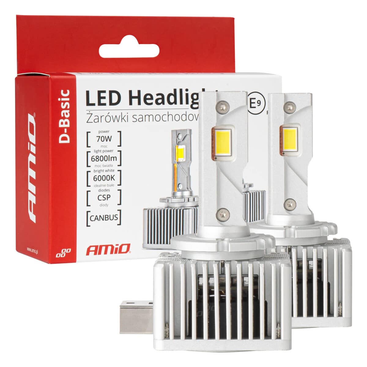 ΛΑΜΠΕΣ LED D1S/D1R 12V 6.000K 6800lm CAN-BUS D-BASIC SERIES AMIO - 2 Τεμ. - Image 1
