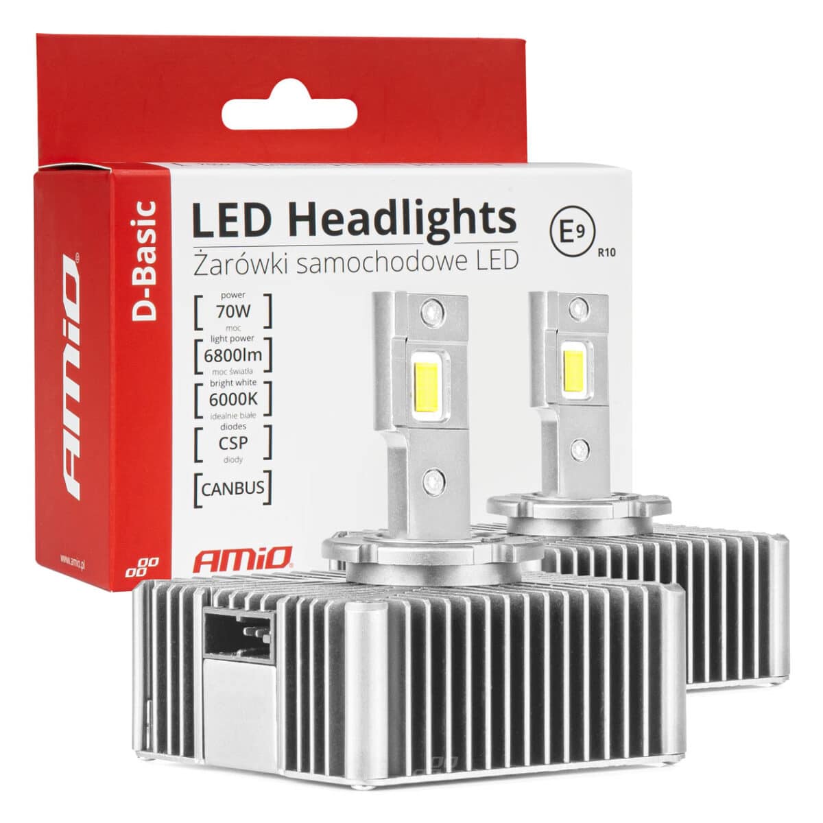 ΛΑΜΠΕΣ D5S 12V 6.000K 6800lm 70W CAN-BUS LED D-BASIC SERIES AMIO - 2 Τεμ. - Image 1