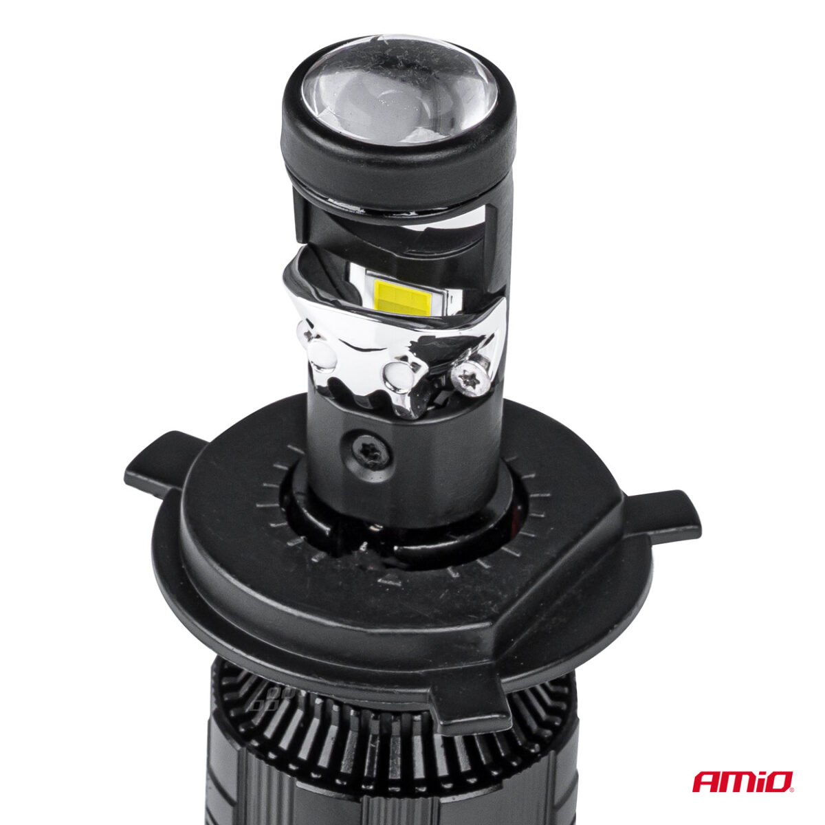 ΛΑΜΠΕΣ H4 PL-LENS SERIES 9>36V 60W 5.000K 3.800lm LED 2x4575 SMD CAN-BUS ΜΕ ΠΡΟΤΖΕΚΤΟΡΑ AMIO - 2 Τεμ. - Image 2